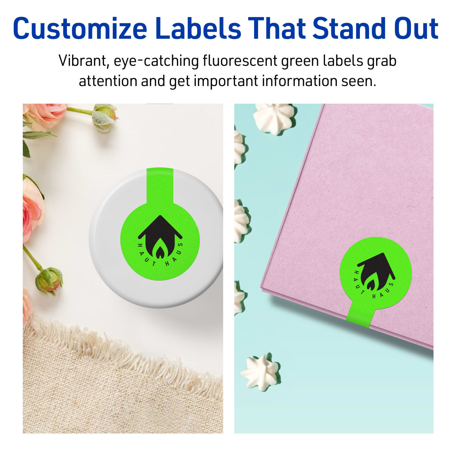 Avery Print-To-The-Edge Labels With Sure Feed Technology, 94116-NGP80, Lollipop, 1-1/2in x 4in, Matte Neon Green, Pack of 640 - Image 4