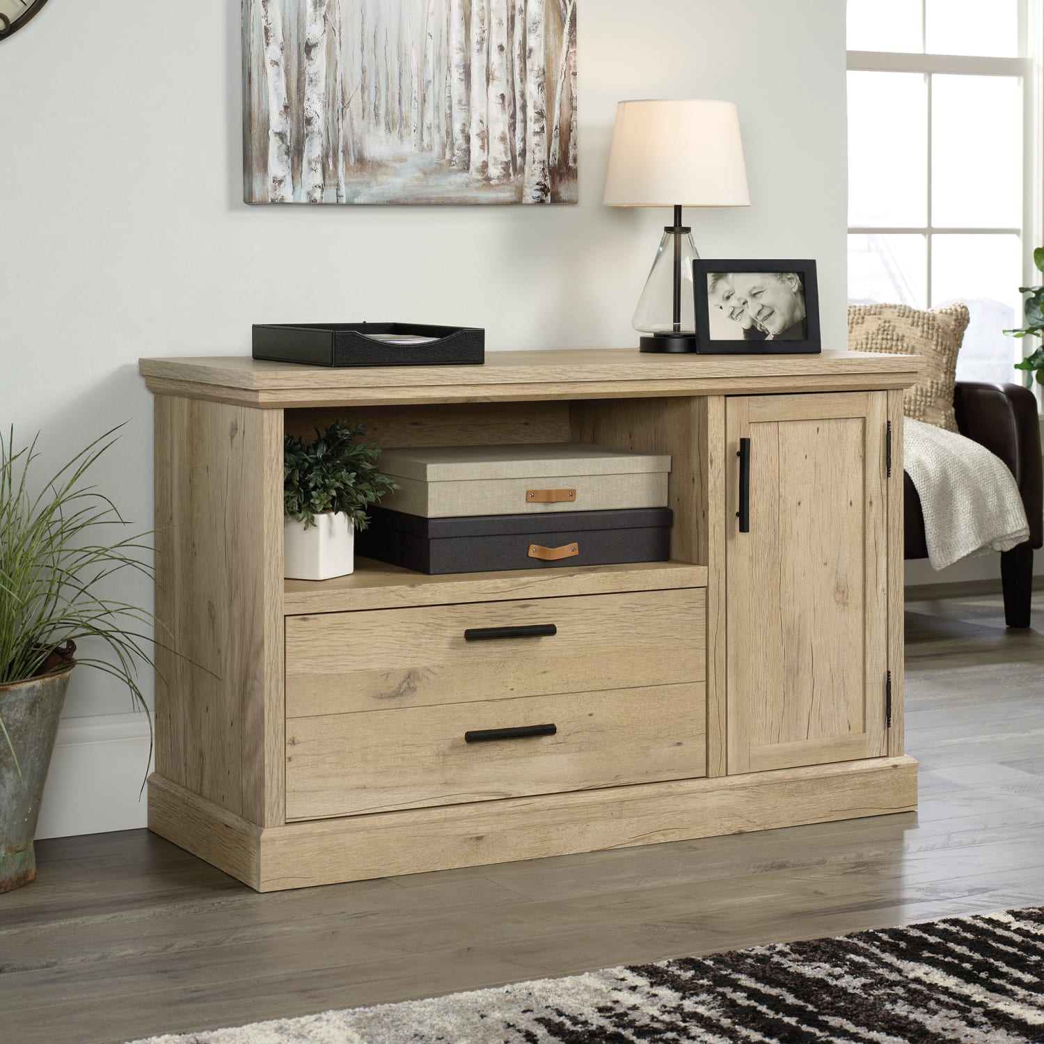 Sauder Aspen Post Credenza-Style 47inW x 19inD Lateral File Cabinet, Prime Oak - Image 5