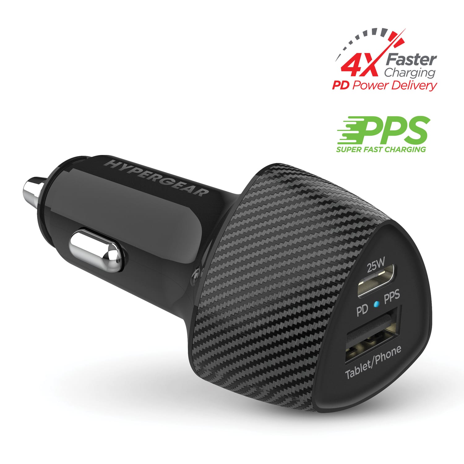 HyperGear SpeedBoost PD Dual-Output Car Charger For iPhone And Android, Black, HPL15619 - Image 3