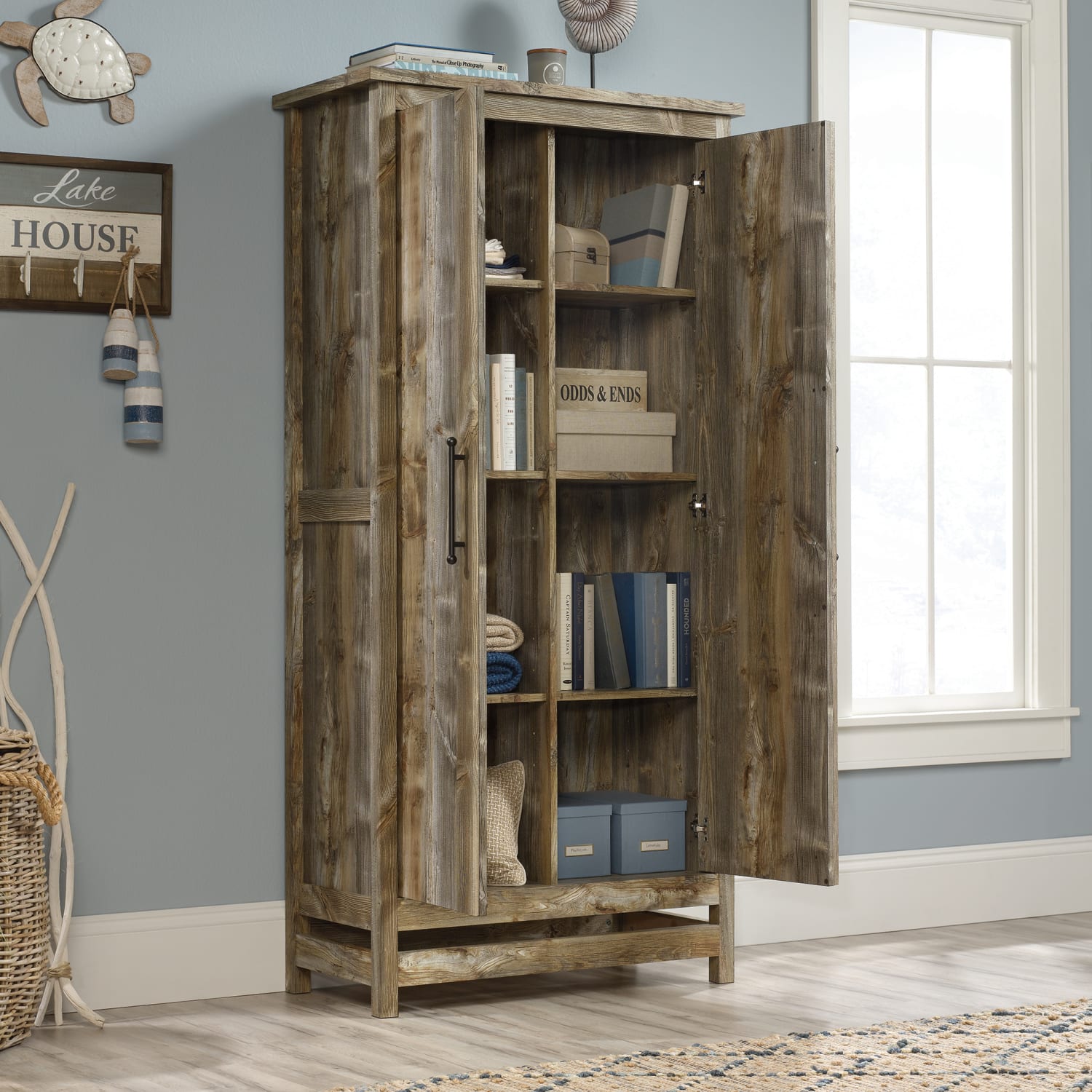 Sauder Granite Trace 72inH Storage Cabinet, Rustic Cedar - Image 5