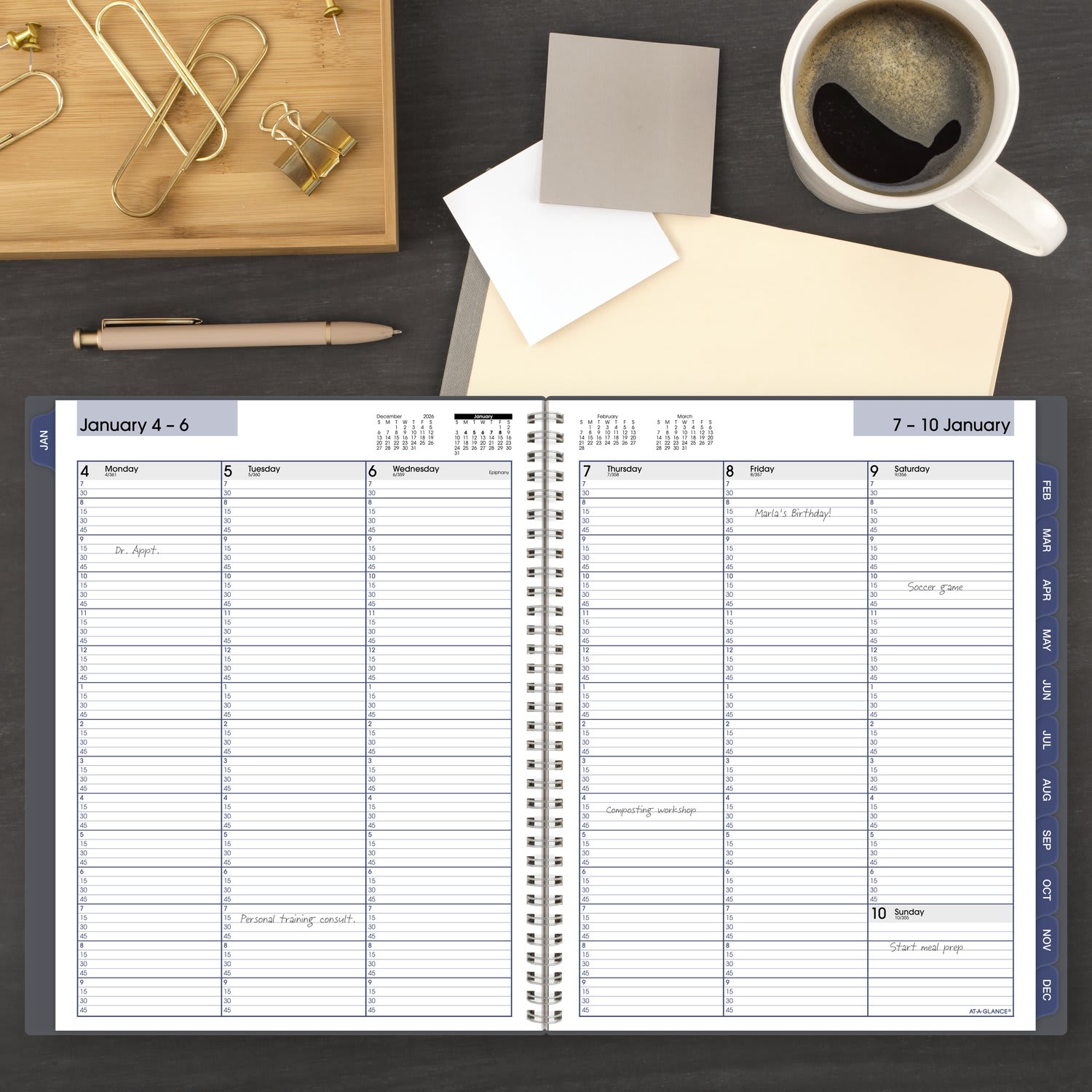 AT-A-GLANCE DayMinder 2027 Weekly Monthly Appointment Book Planner, Gray, Large, 8 1/2in x 11in - Image 3