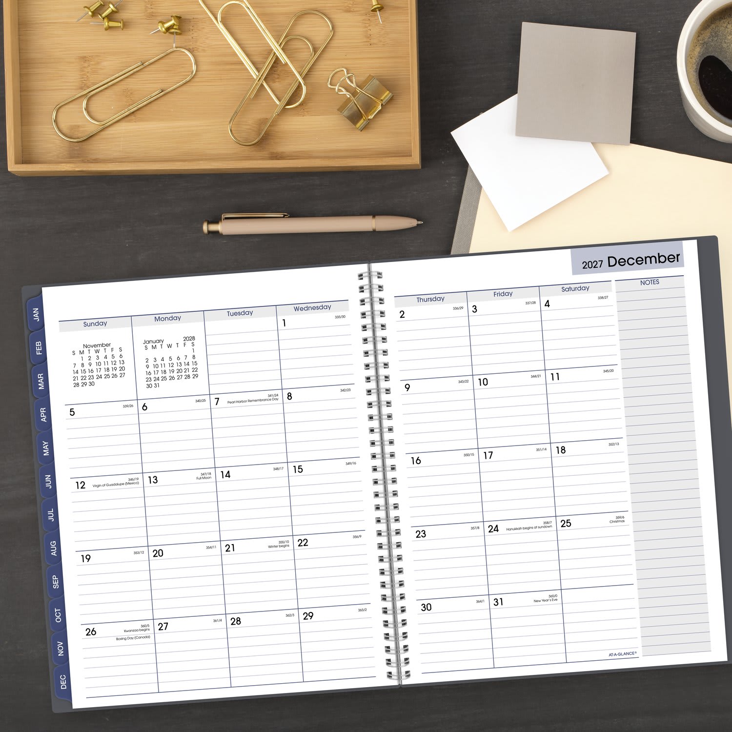 AT-A-GLANCE DayMinder 2027 Weekly Monthly Appointment Book Planner, Gray, Large, 8 1/2in x 11in - Image 4