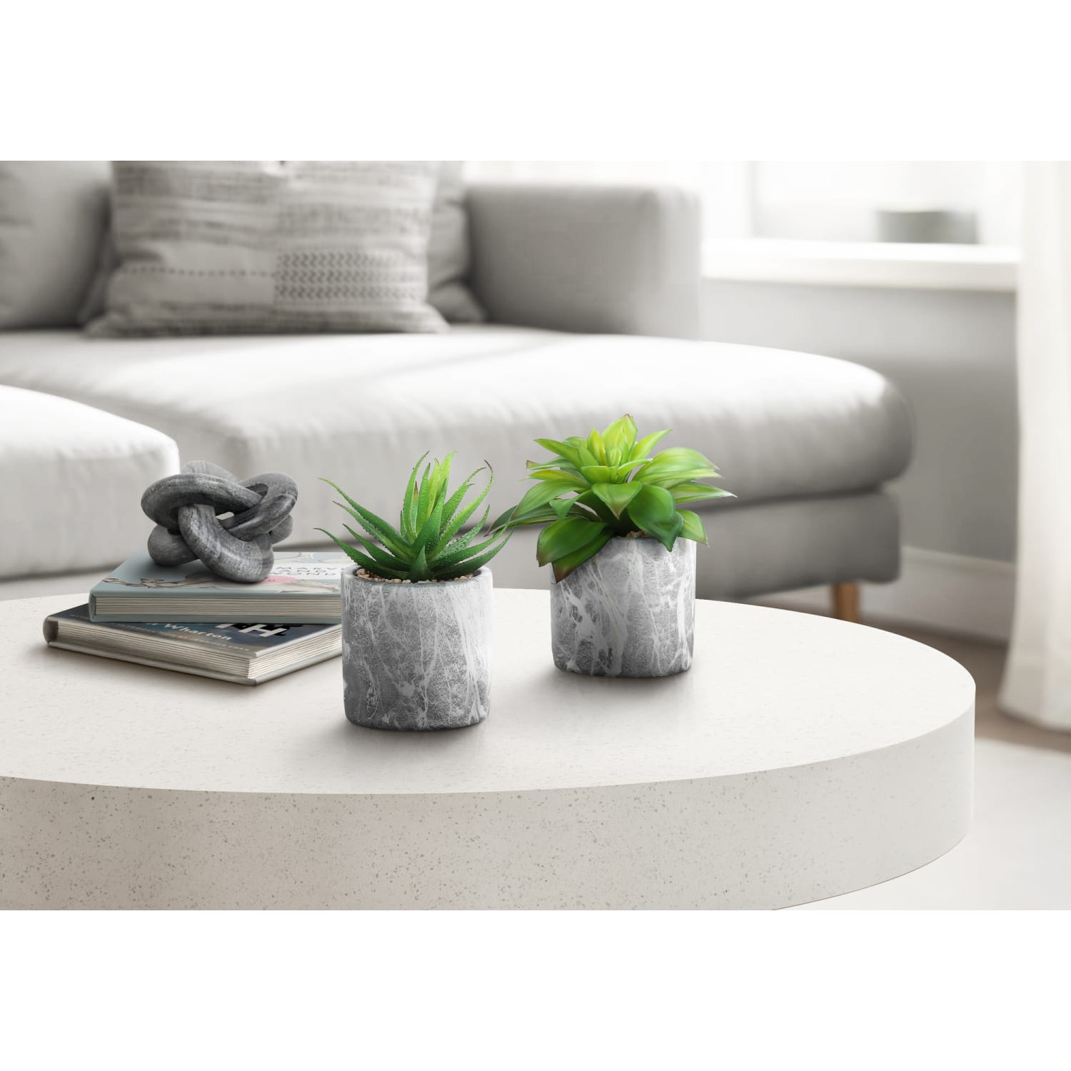 Monarch Specialties Tianna 14inH Artificial Plants With Pots, 7inH x 5inW x 5inD, Green, Set Of 2 Plants - Image 3