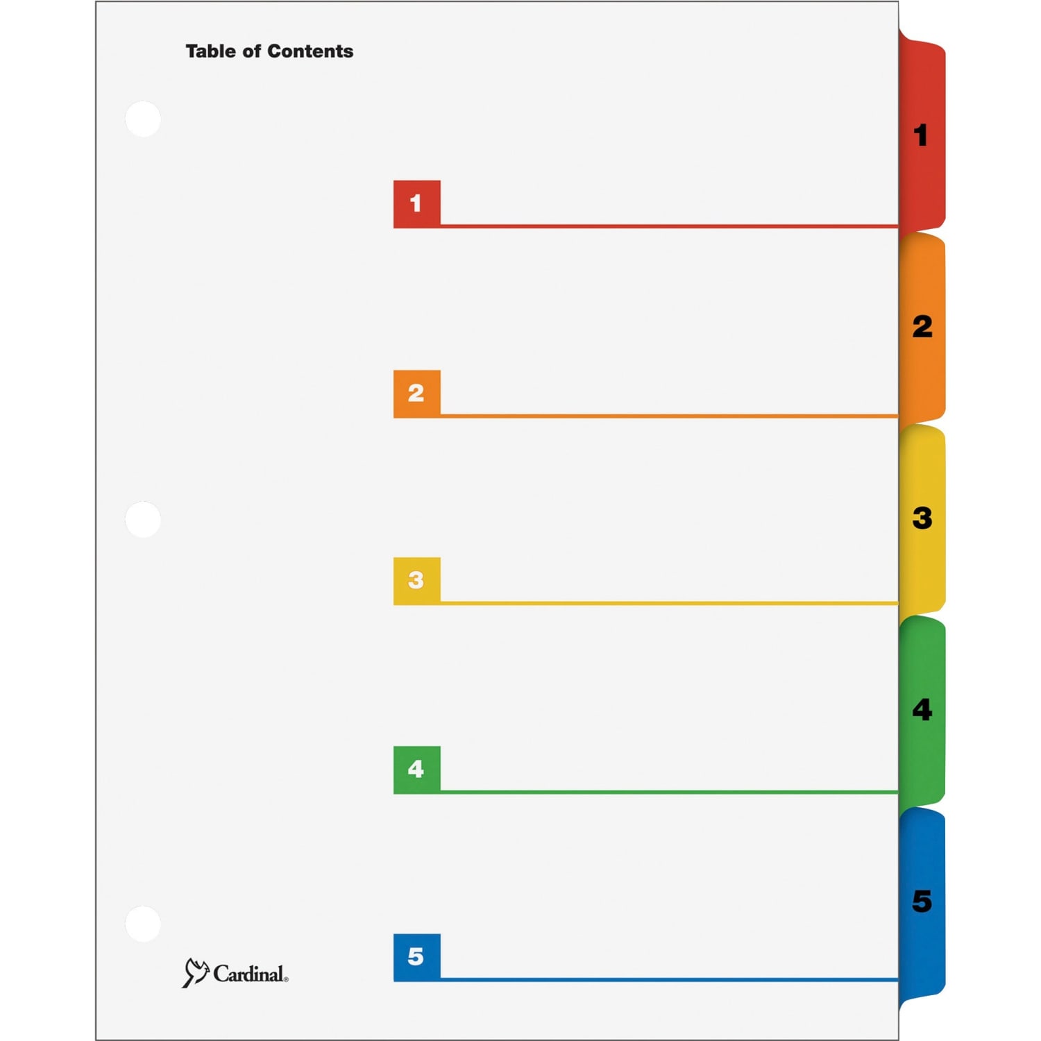 Cardinal OneStep Index System, 1-5 Tab, Multicolor - Image 3