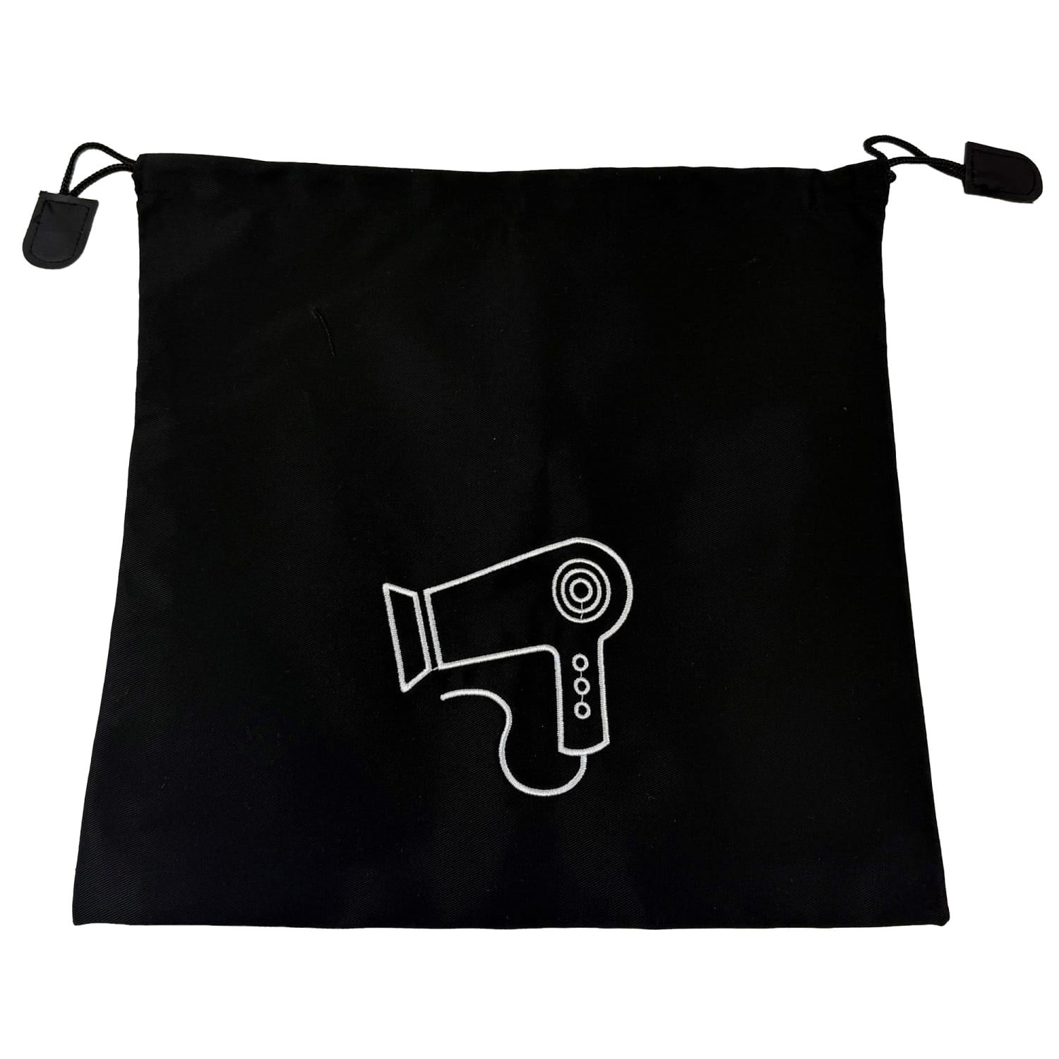Hospitality Source Reusable Hair Dryer Bags, 12in x 12in, Black, Pack Of 50 Bags