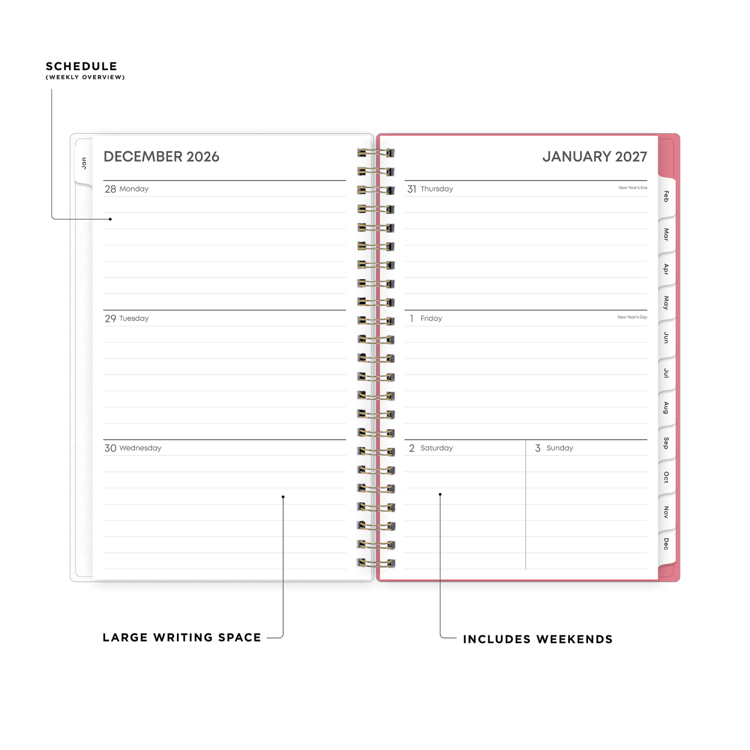 2027 Blue Sky Fly By Weekly/Monthly Planning Calendar, 5x8, 0%, Frosted PP, Jan-Dec, RY27 - Image 3