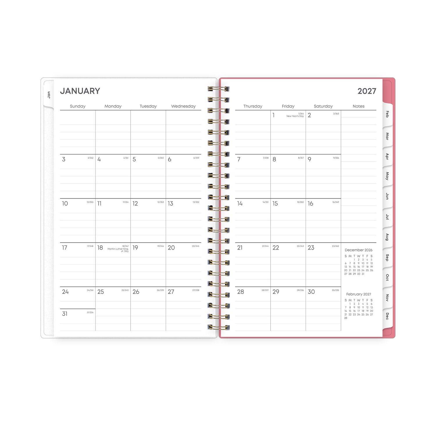 2027 Blue Sky Fly By Weekly/Monthly Planning Calendar, 5x8, 0%, Frosted PP, Jan-Dec, RY27 - Image 4