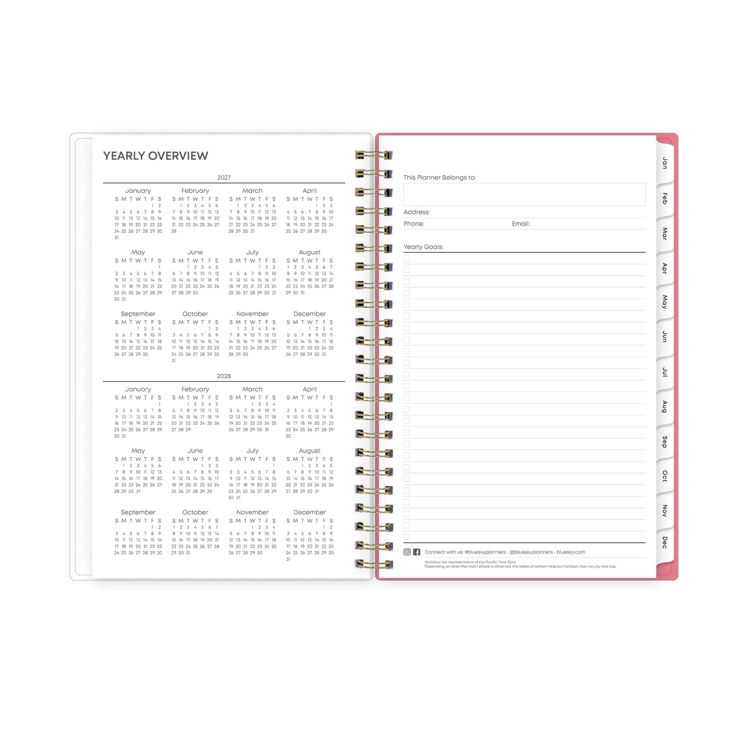 2027 Blue Sky Fly By Weekly/Monthly Planning Calendar, 5x8, 0%, Frosted PP, Jan-Dec, RY27 - Image 5