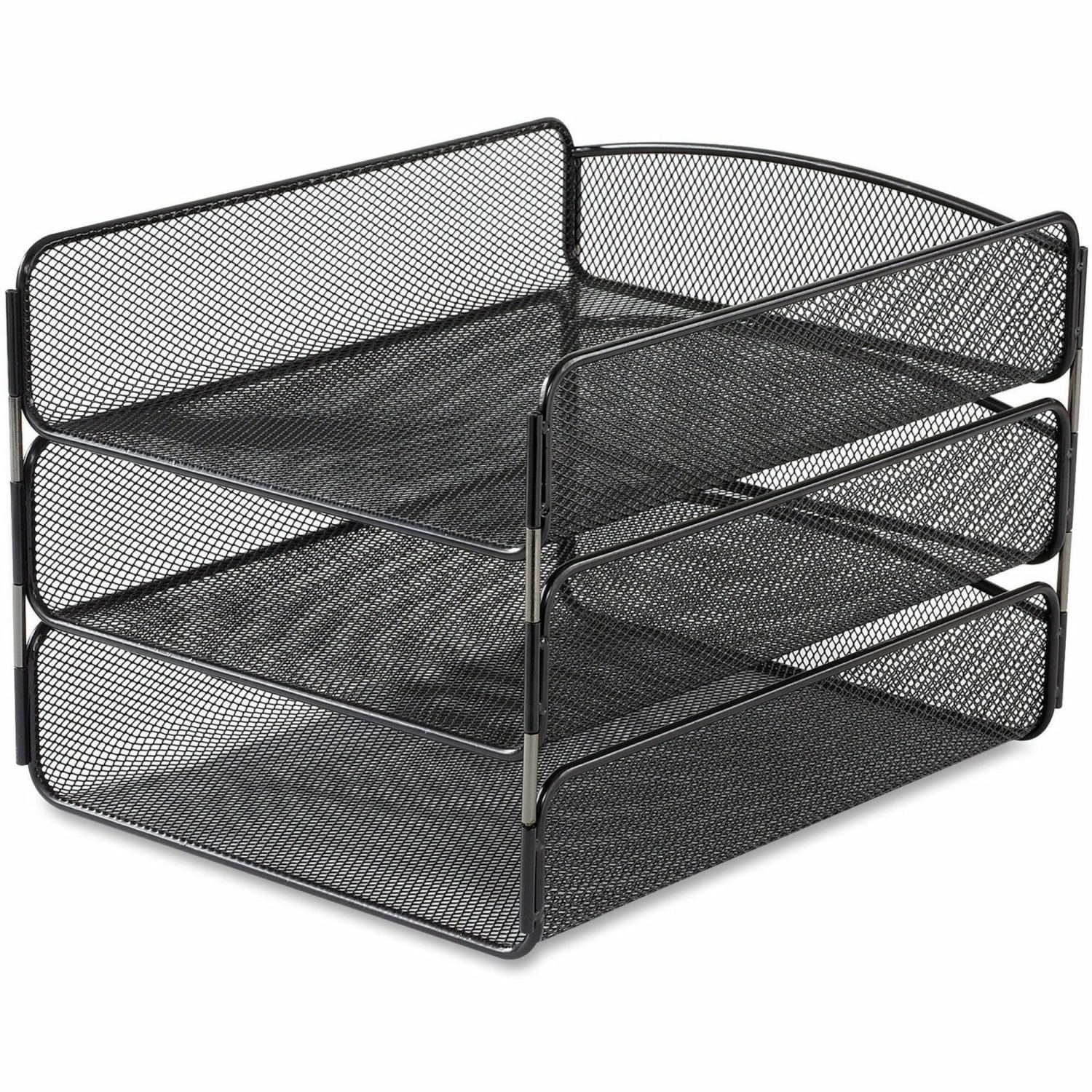 Safco Onyx Cubicle Panel Triple Letter Tray, 9 1/4in x 11 3/4in x 8in, Black - Image 4