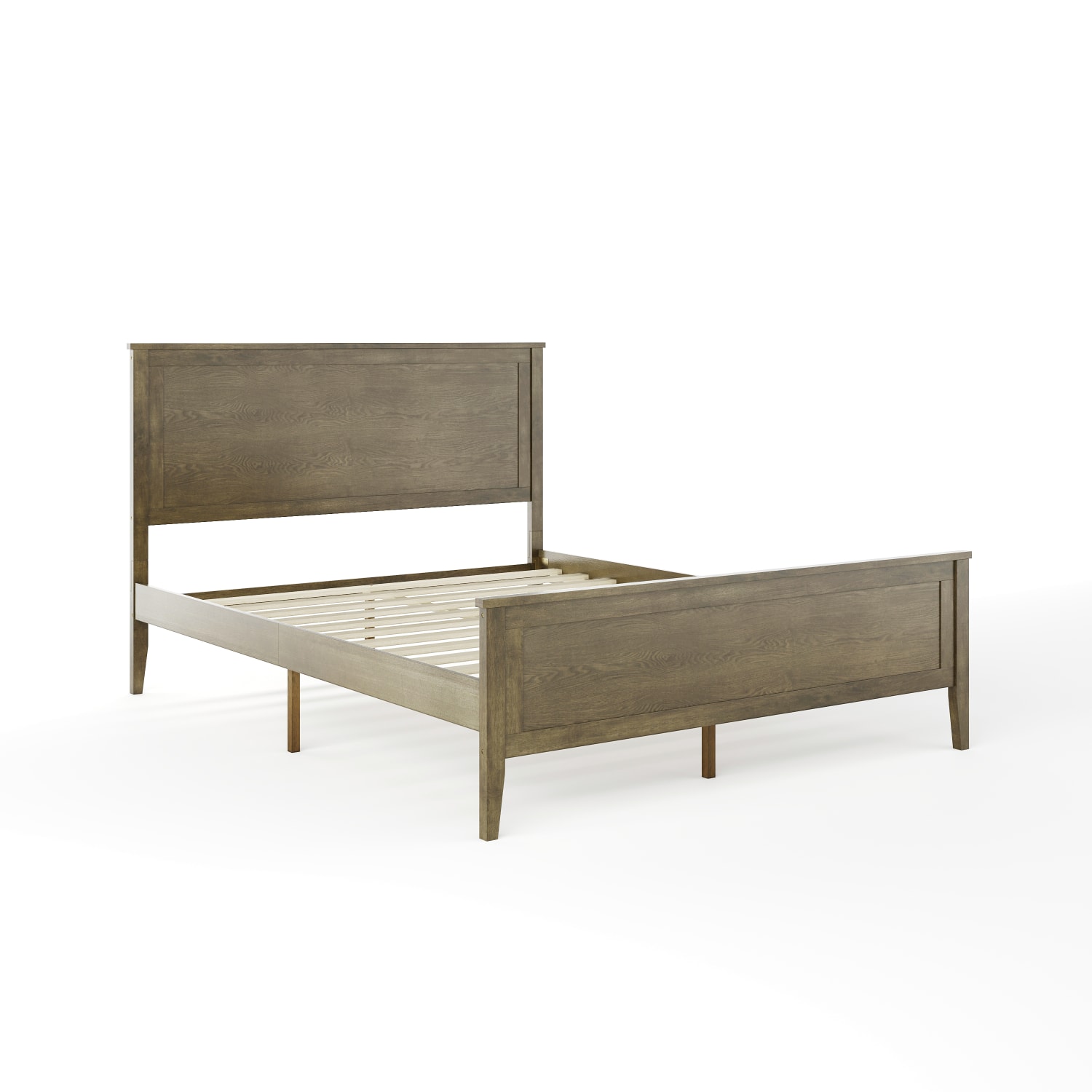Flash Furniture Martha Stewart Corbin Solid Wood Platform Bed with Wooden Headboard and Footboard, No Box Spring Needed, Brown Gray, Queen - Image 3