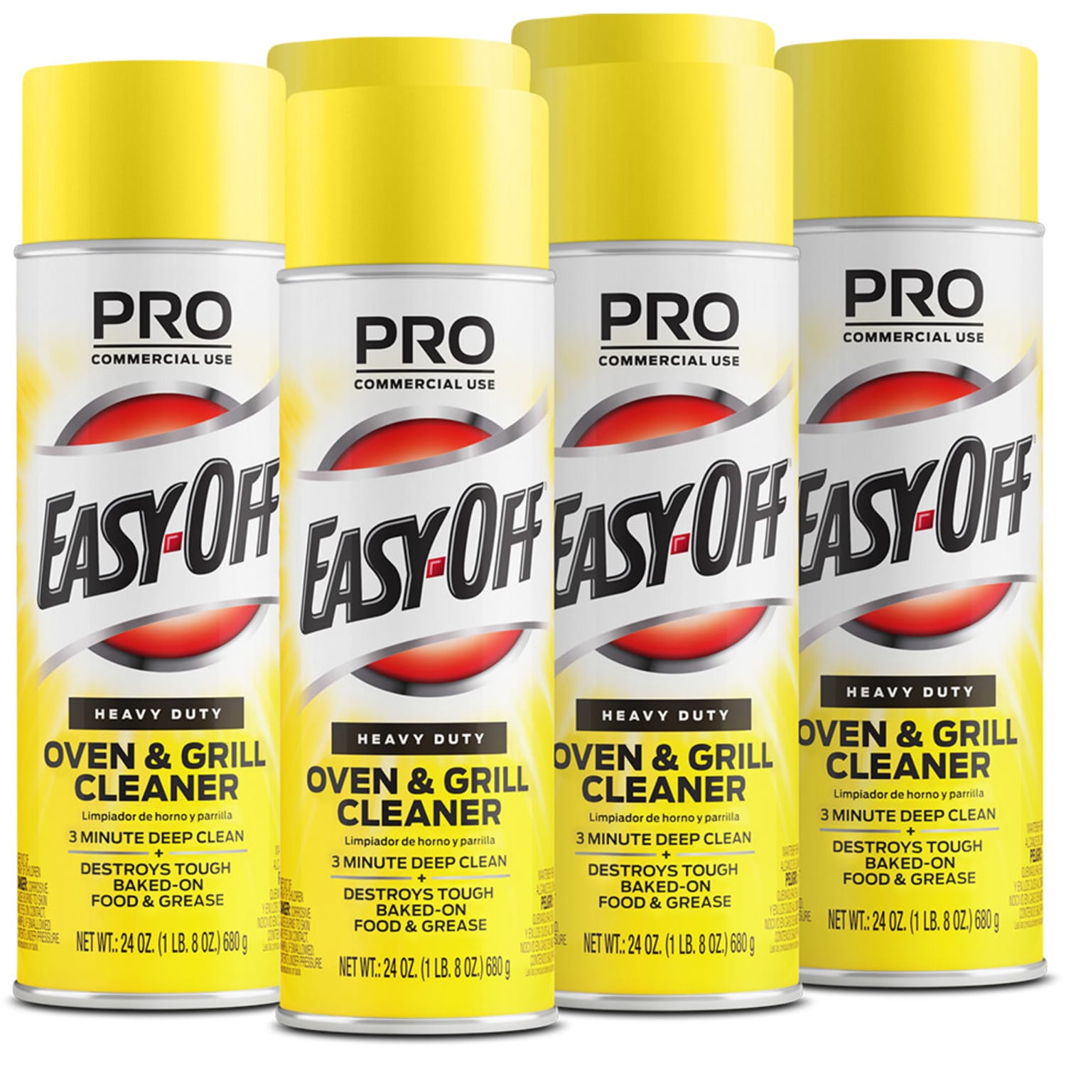 Professional Easy-Off Heavy Duty Oven & Grill Cleaner - 24 fl oz (0.8 quart) - Lemon Floral ScentAerosol Spray Can - 6 / Carton - White - Image 3
