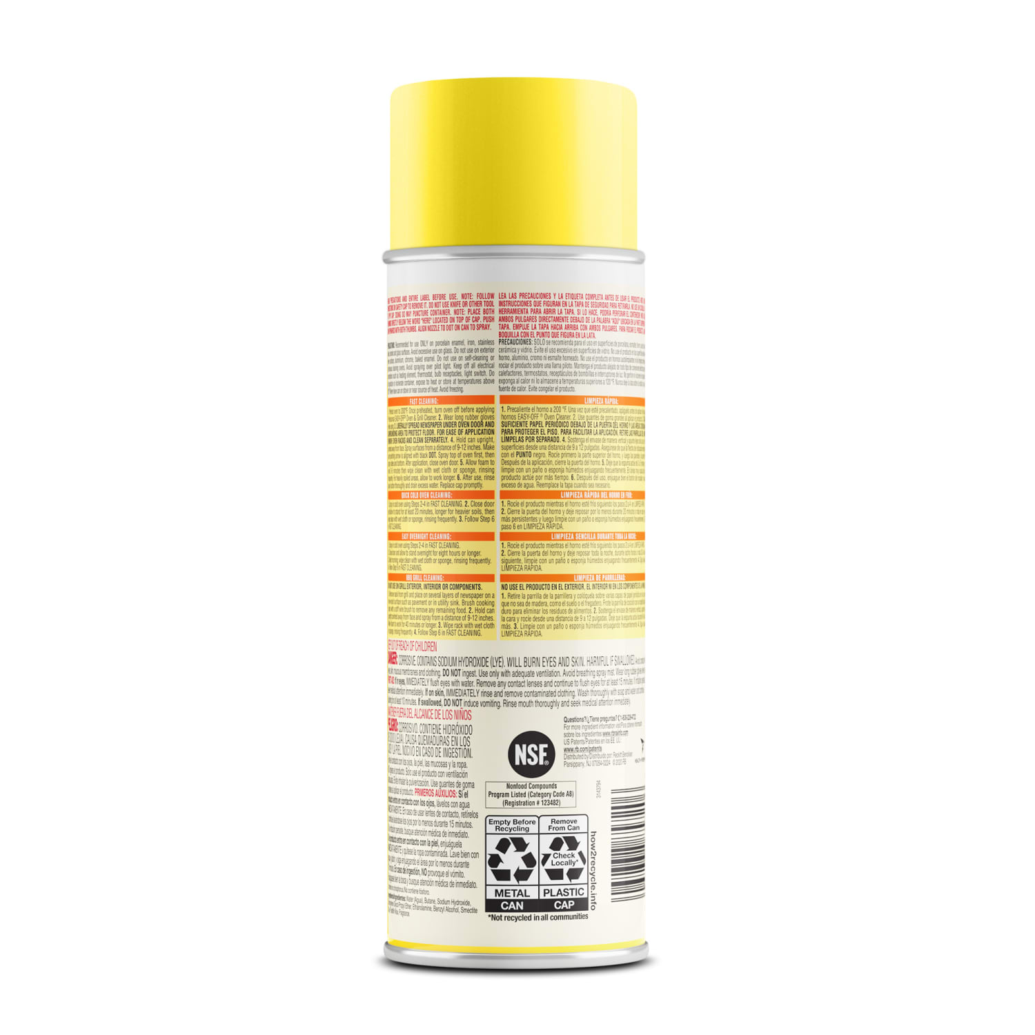 Professional Easy-Off Heavy Duty Oven & Grill Cleaner - 24 fl oz (0.8 quart) - Lemon Floral ScentAerosol Spray Can - 6 / Carton - White - Image 4