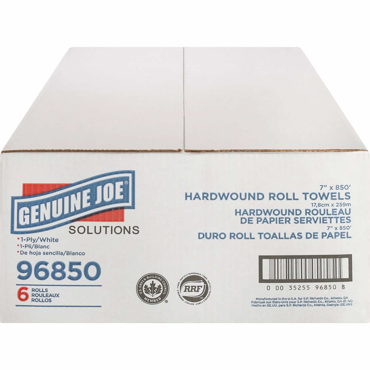 Genuine Joe 1-Ply Non- Hardwound Paper Towels, 850ft Per Roll, Pack Of 6 Rolls - Image 4