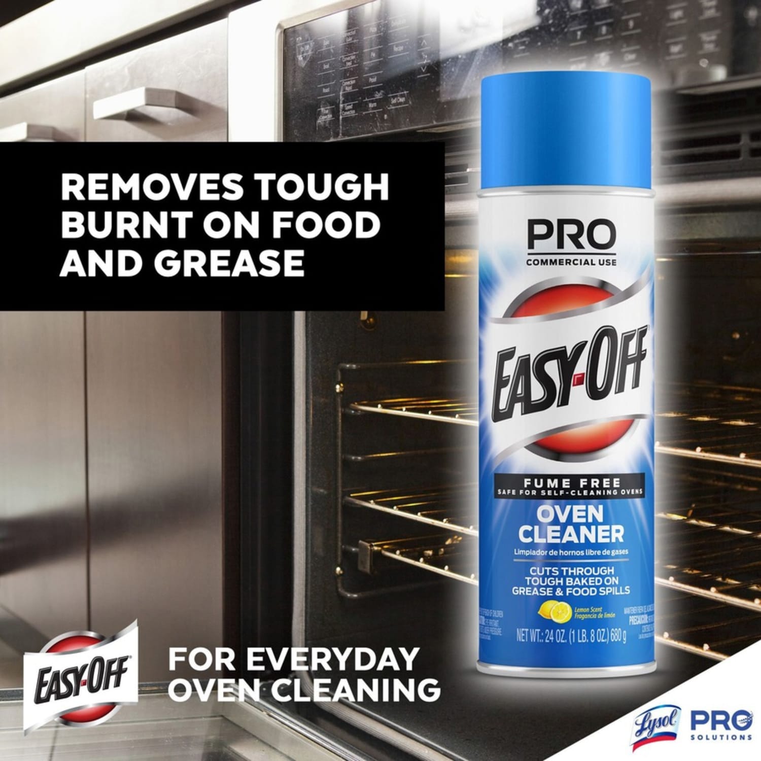 Professional Easy-Off Fume Free Over Cleaner - 24 oz (1.50 lb) - Lemon Scent - 6 / Carton - White - Image 6