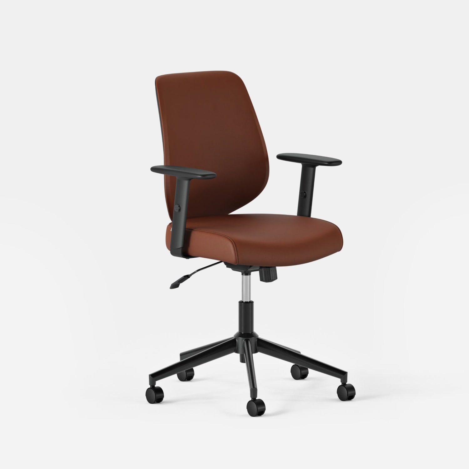 Branch Furniture Daily Ergonomic Vegan Leather Mid Back Task Chair Mahogany PopularChairscom