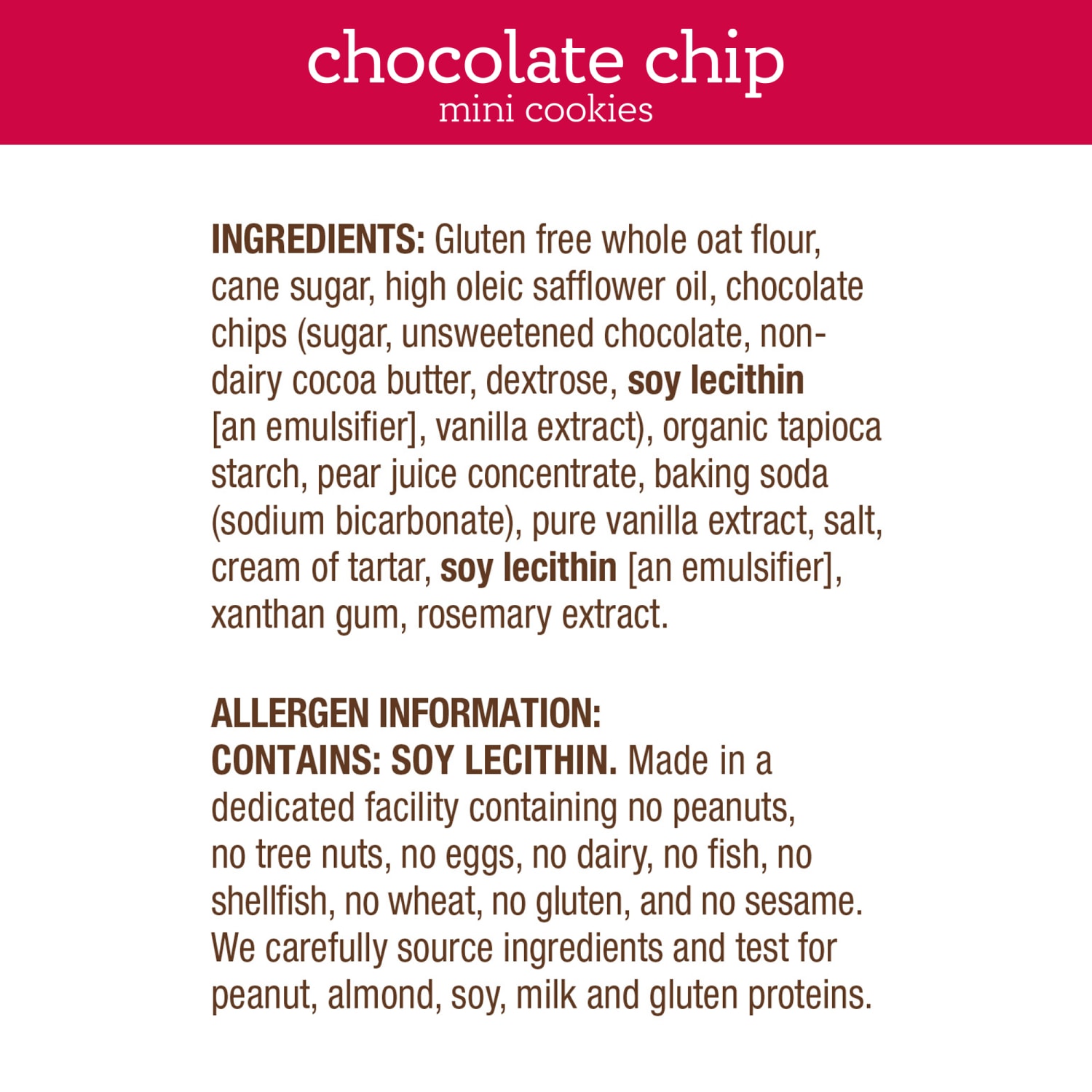 Homefree Chocolate Chip Mini Cookies, 1.1 Oz, Case Of 10 Packages - Image 6