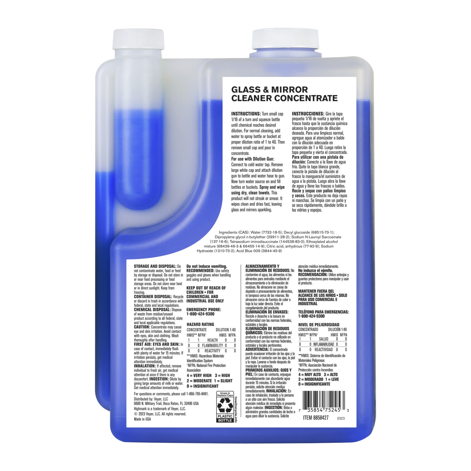 Highmark ECO Glass And Mirror Cleaner Concentrate, 2 Liters - Image 3
