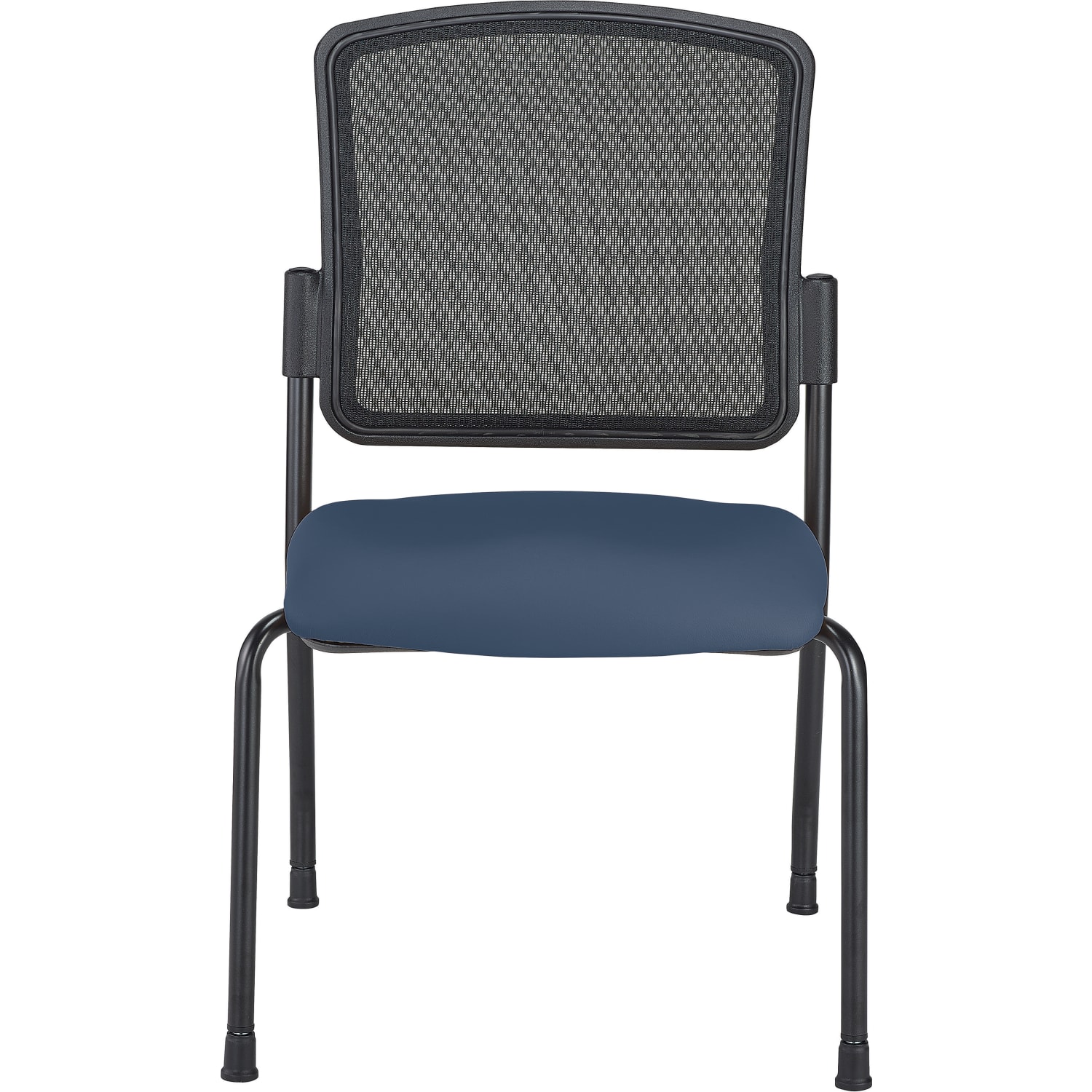 WorkPro Spectrum Series Mesh/Vinyl Stacking Guest Chair with Antimicrobial Protection, Armless, Navy, Set Of 2 Chairs, BIFMA Compliant