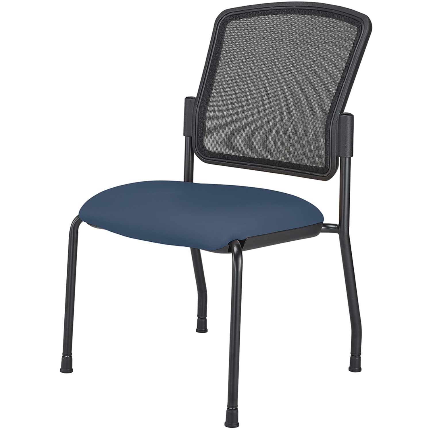 WorkPro Spectrum Series Mesh/Vinyl Stacking Guest Chair with Antimicrobial Protection, Armless, Navy, Set Of 2 Chairs, BIFMA Compliant - Image 3