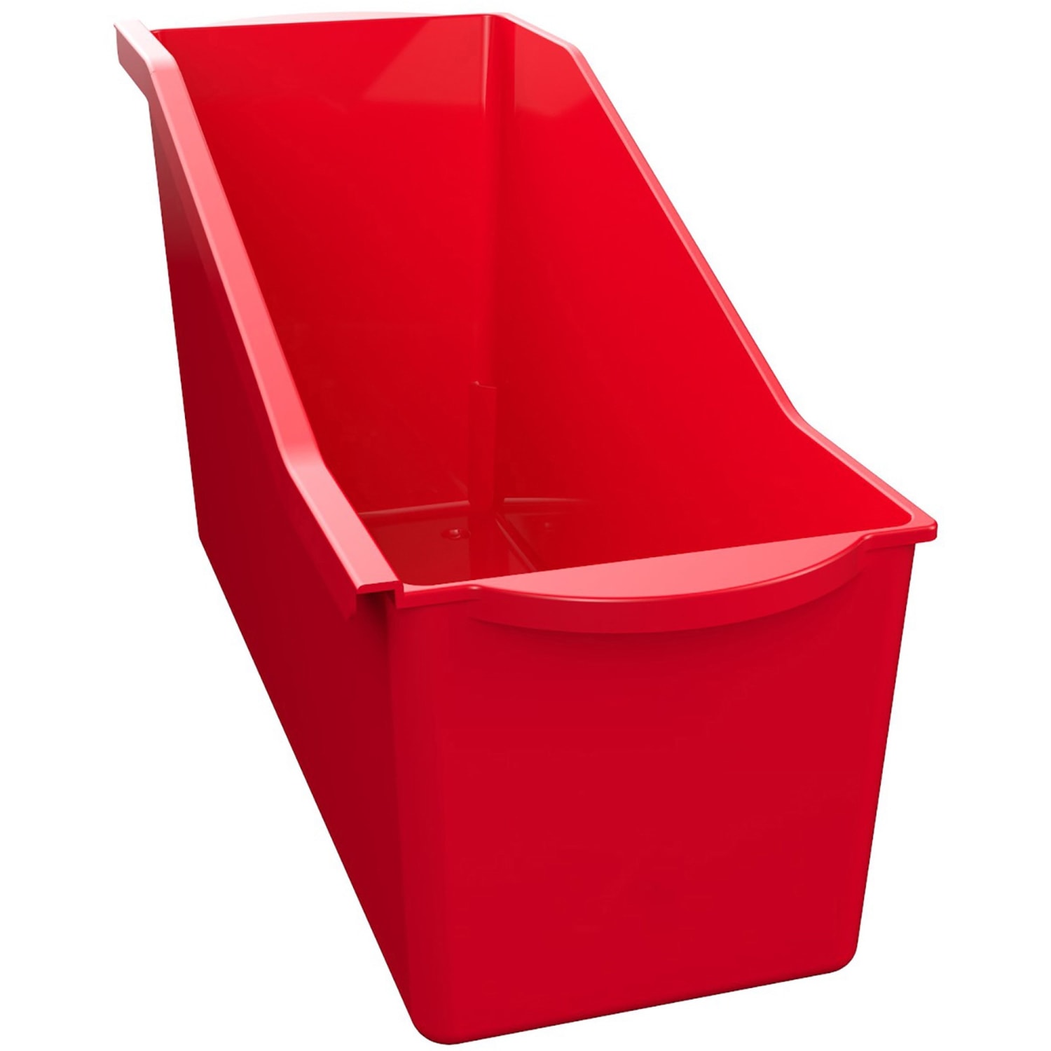 Deflecto Antimicrobial Kids Book Bin - 7.35in Height x 14.20in Width x 5.34in Depth - Antimicrobial, Lightweight, Portable, Mold Resistant, Mildew Resistant, Stackable, Handle - Red - Polypropylene - 1 Each - Image 3