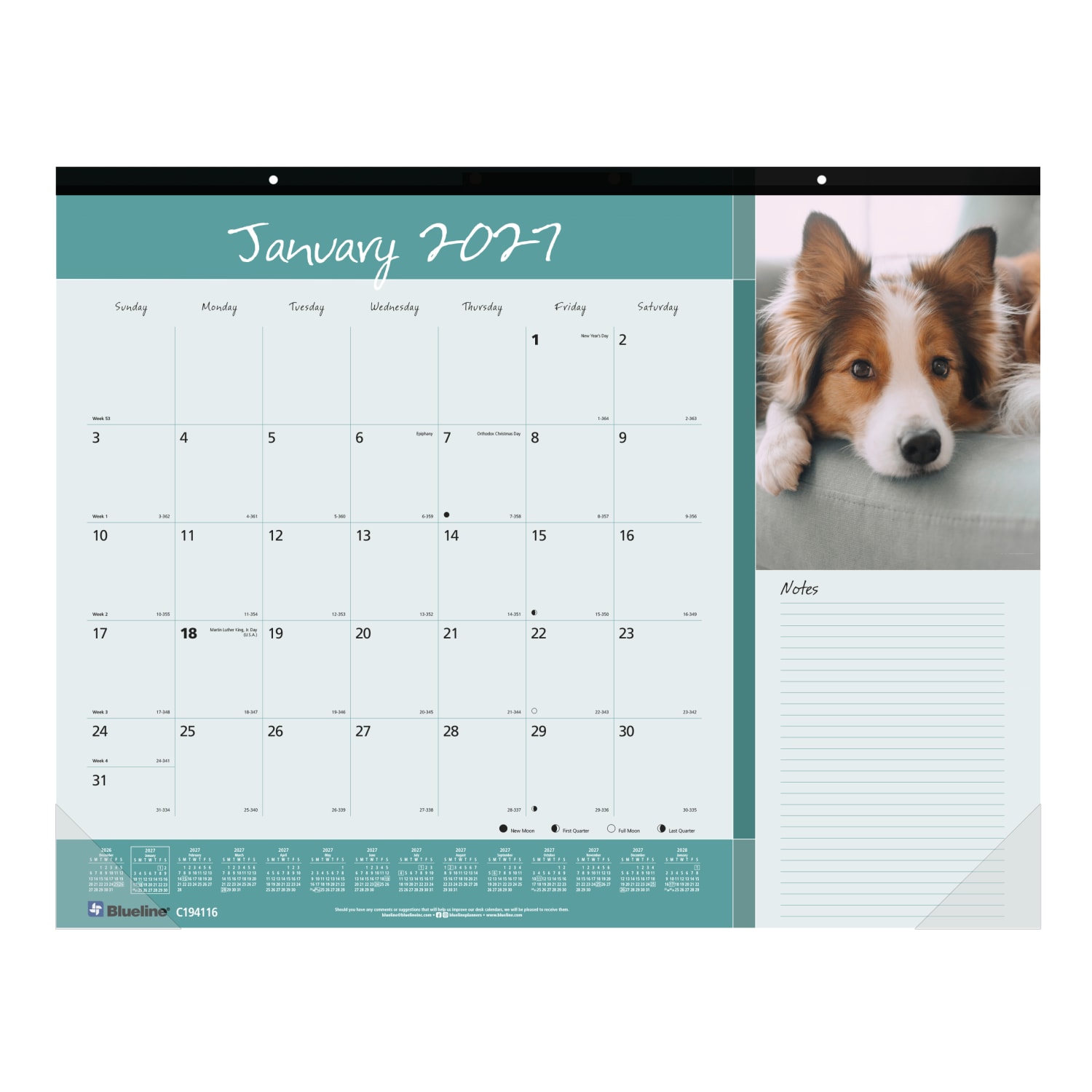 2027 Blueline Colorful Monthly Desk Pad Calendar, 22in x 17in, Best Friends, January To December, C194116, Total Qty 1 - Image 3