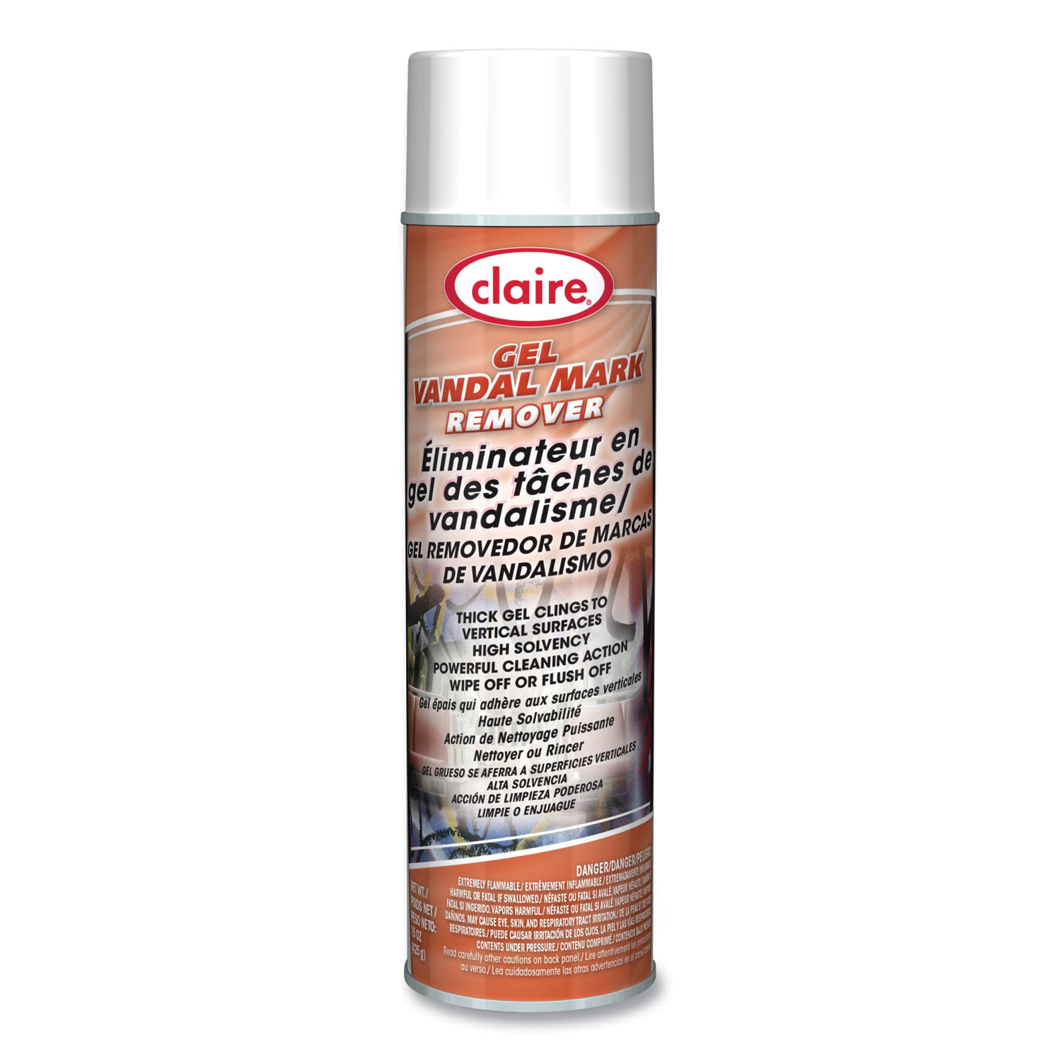 Claire Gel Vandal Mark Remover, 15 oz Aerosol Spray, Dozen - Image 3