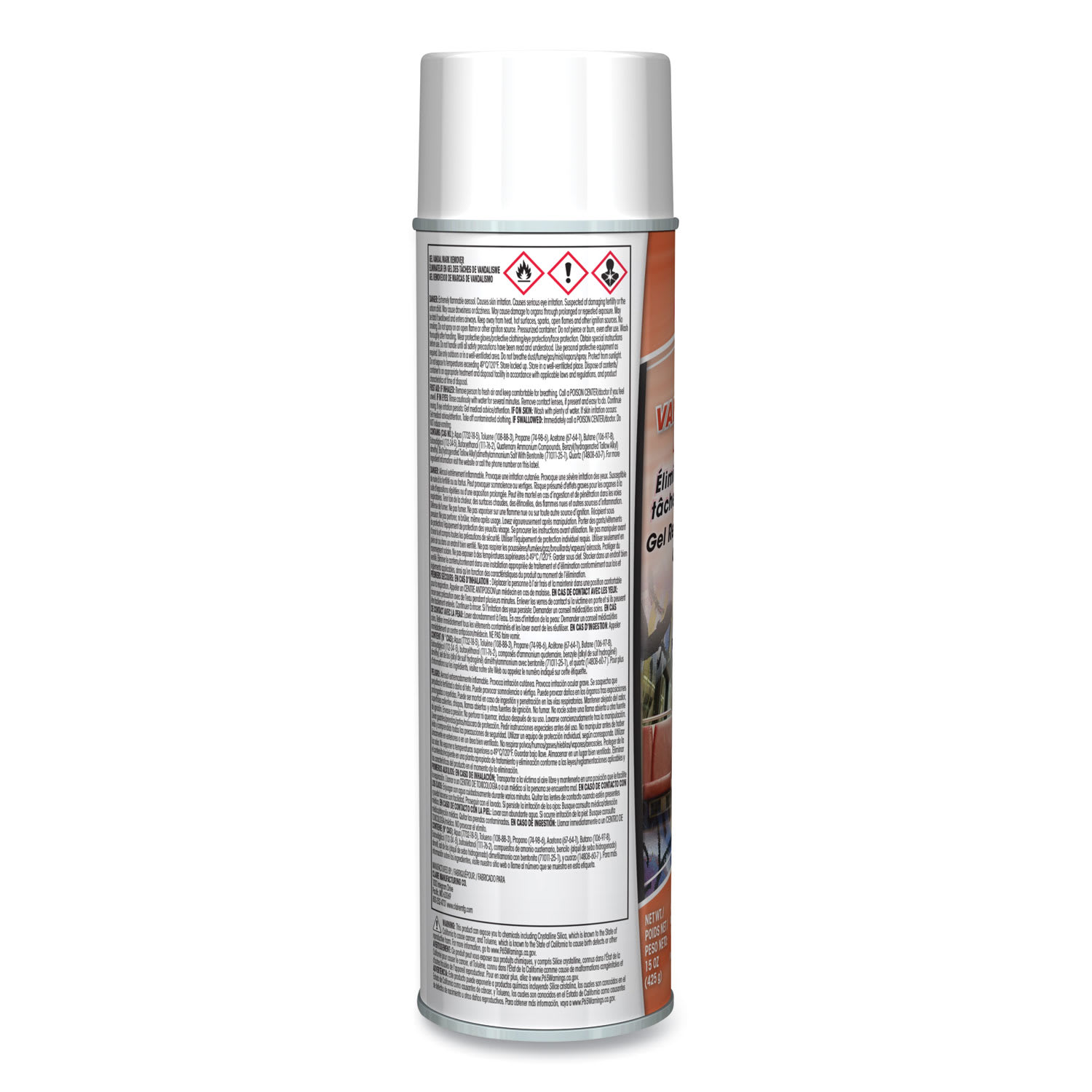 Claire Gel Vandal Mark Remover, 15 oz Aerosol Spray, Dozen - Image 4