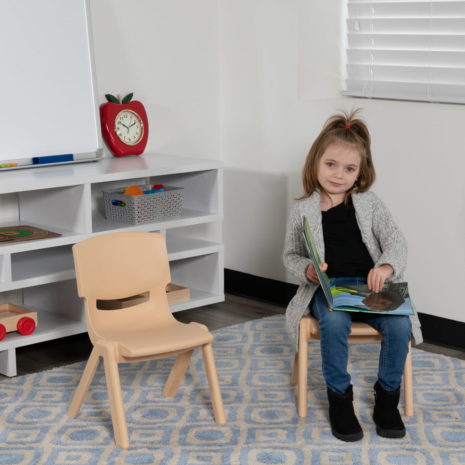 Flash Furniture Plastic Stackable School Chairs With 10-1/2in Seat Height, Natural, Set Of 2 Chairs - Image 3