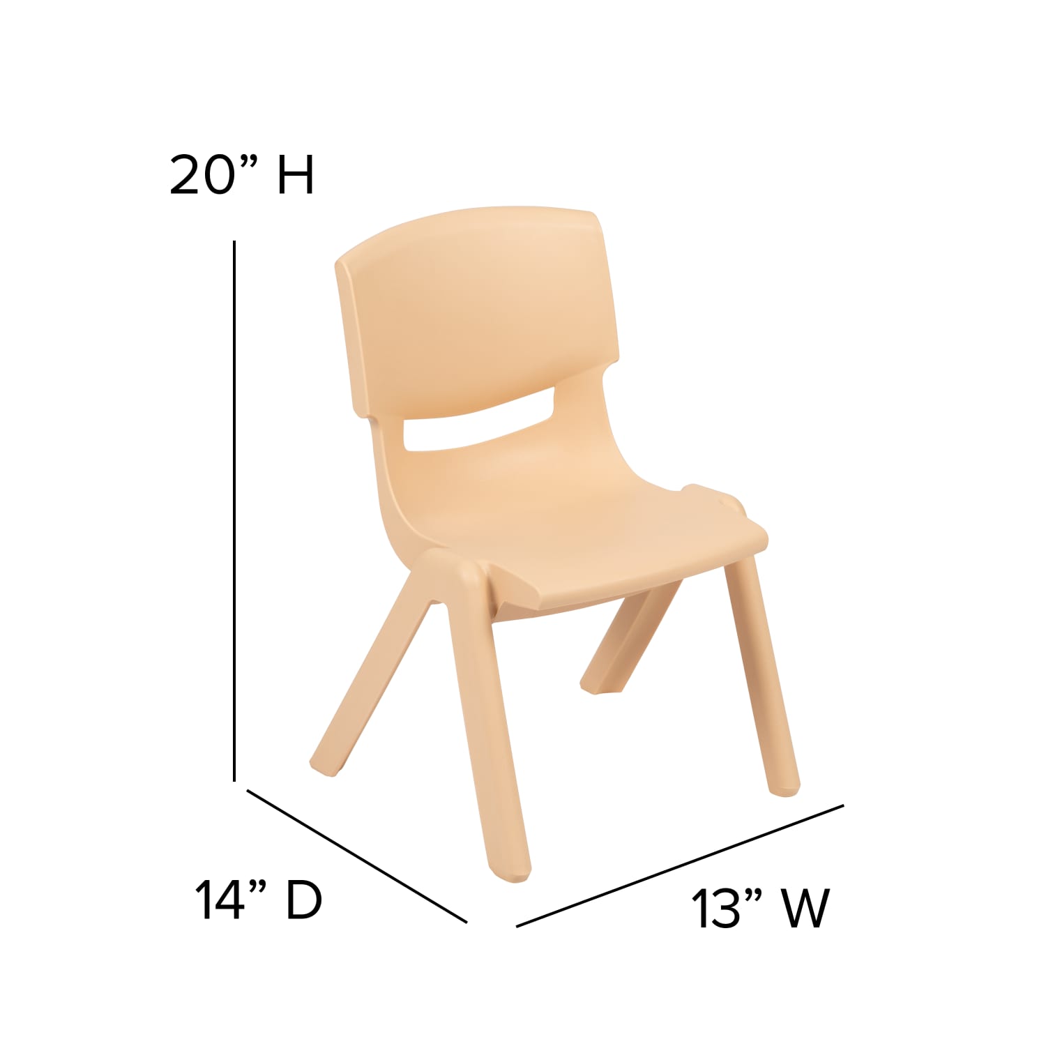 Flash Furniture Plastic Stackable School Chairs With 10-1/2in Seat Height, Natural, Set Of 2 Chairs - Image 8
