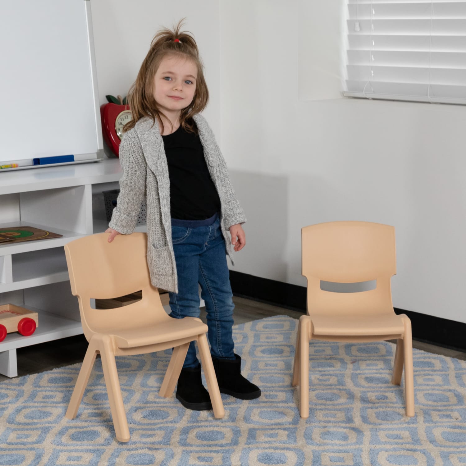 Flash Furniture Plastic Stackable School Chairs With 10-1/2in Seat Height, Natural, Set Of 2 Chairs - Image 9