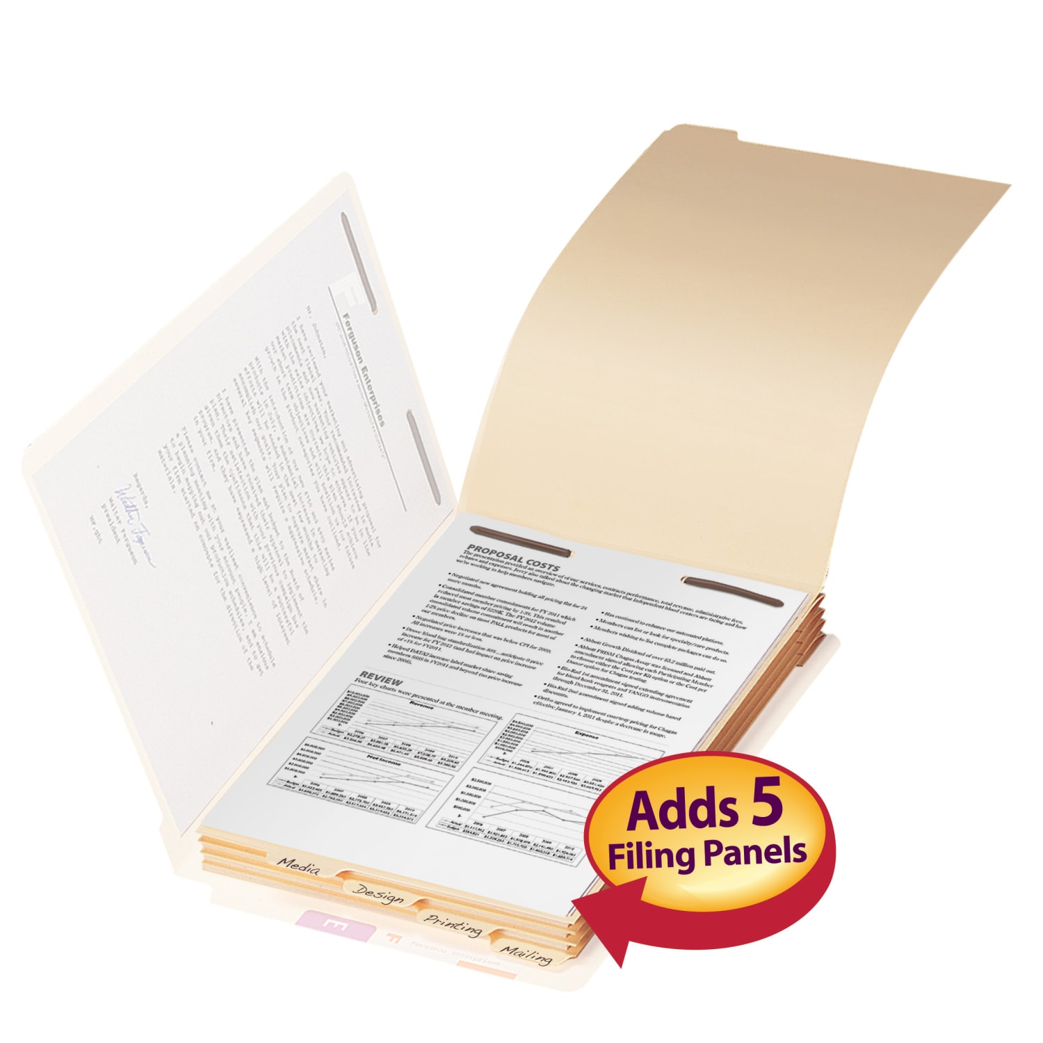 Smead End-Tab Folder Dividers With Fasteners, Legal Size, Manila, Box Of 50 - Image 3
