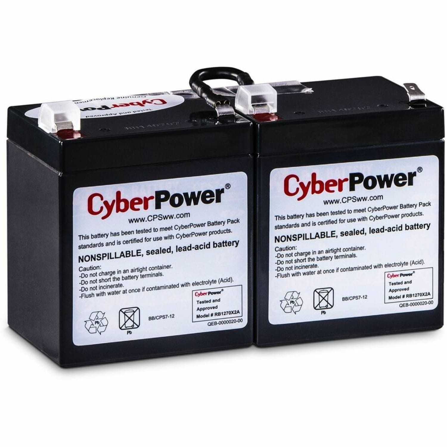 CyberPower RB1270X2A Replacement Battery Cartridge - 2 X 12 V / 7 Ah Sealed Lead-Acid Battery, 18MO Warranty - Image 3