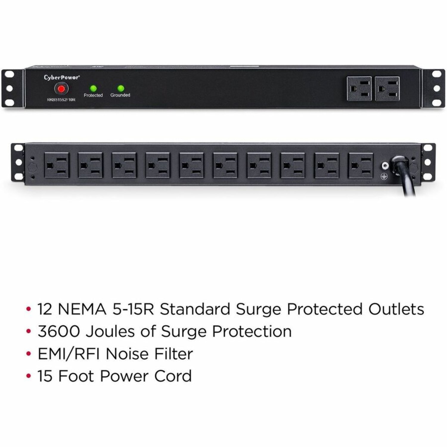 CyberPower RKBS15S2F10R Rackbar 12 - Outlet Surge with 3600 J - Image 3