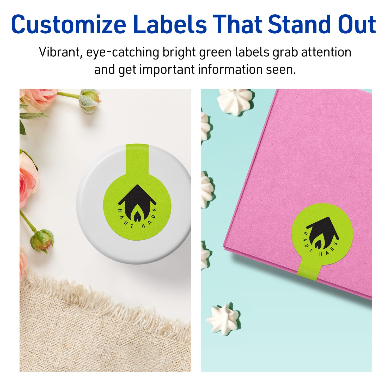 Avery Print-To-The-Edge Labels With Sure Feed Technology, 94116-BGP80, Lollipop, 1-1/2in x 4in, Matte Bright Green, Pack of 640 - Image 4