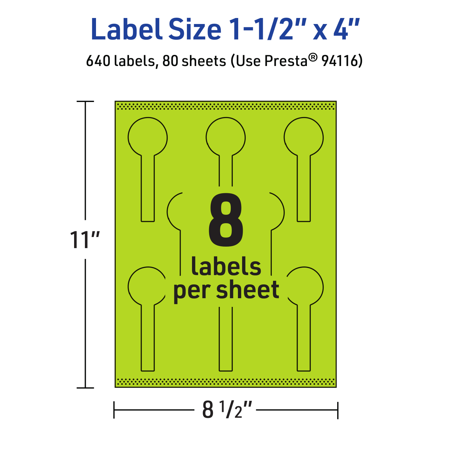 Avery Print-To-The-Edge Labels With Sure Feed Technology, 94116-BGP80, Lollipop, 1-1/2in x 4in, Matte Bright Green, Pack of 640 - Image 6
