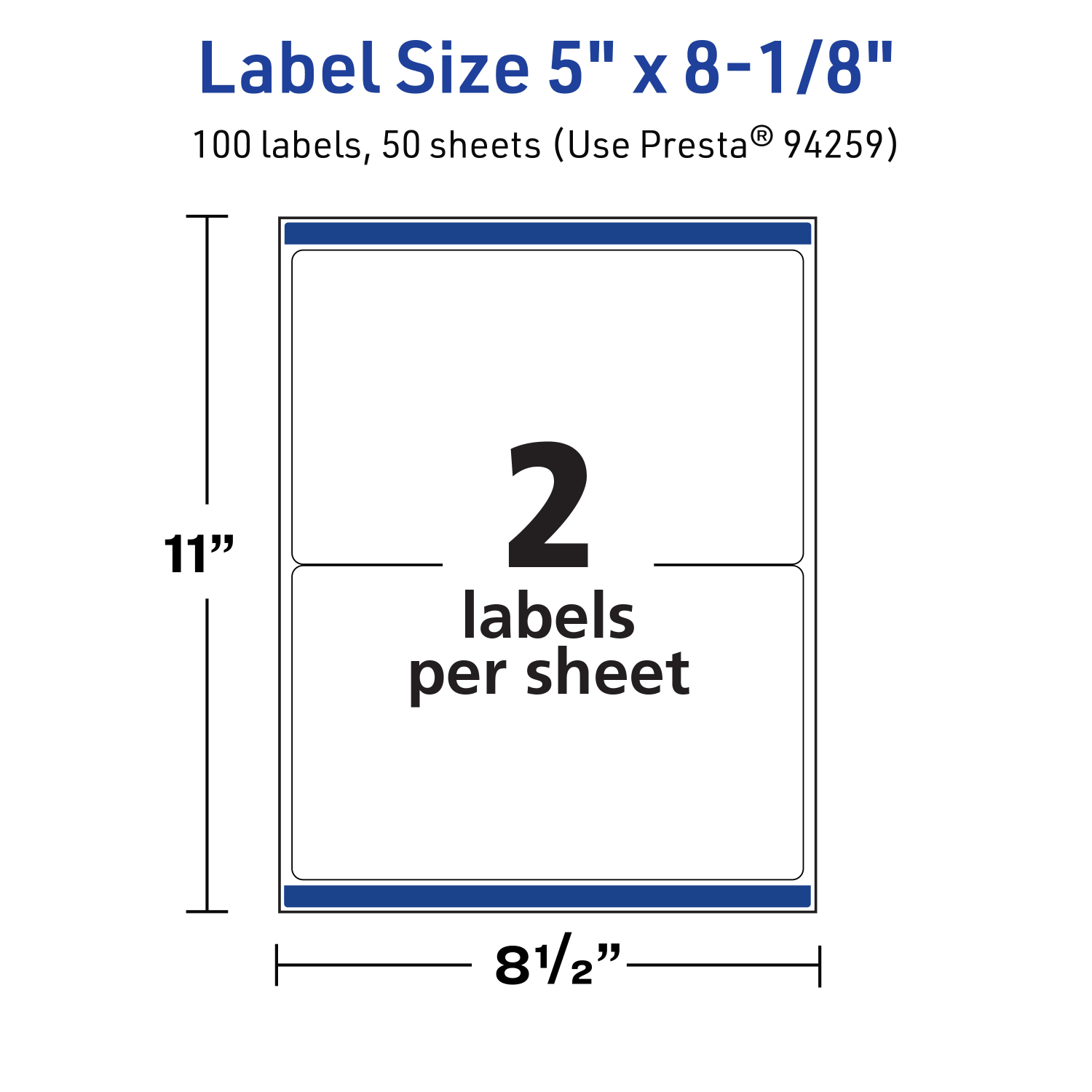 Avery TrueBlock Labels With Sure Feed, 94259-TWMP50, Rectangle, 5in x 8-1/8in, Matte White, Pack Of 100 - Image 6