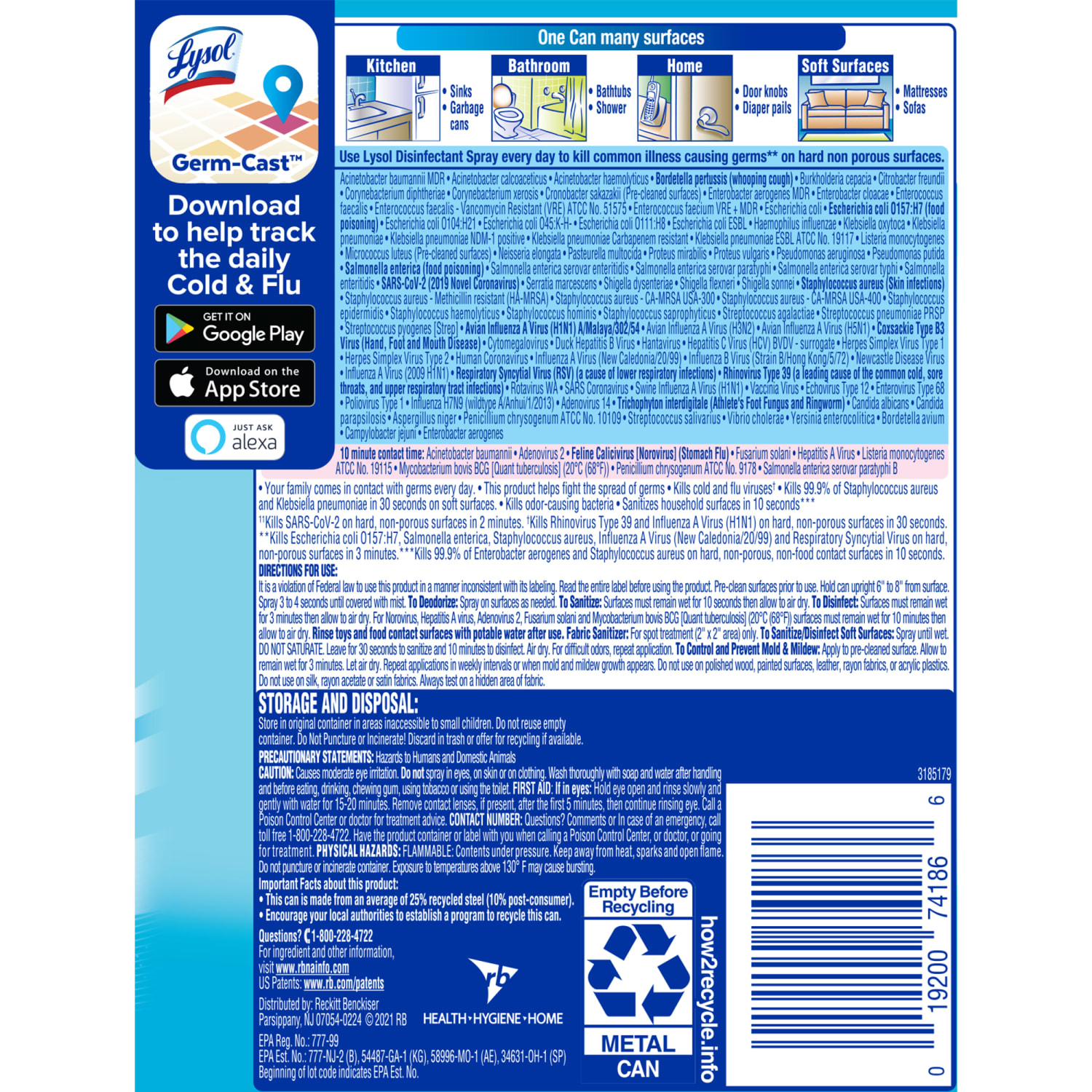 Lysol Disinfectant Spray, Crisp Linen Scent, 12.5 Oz Bottle, Case Of 12 - Image 6