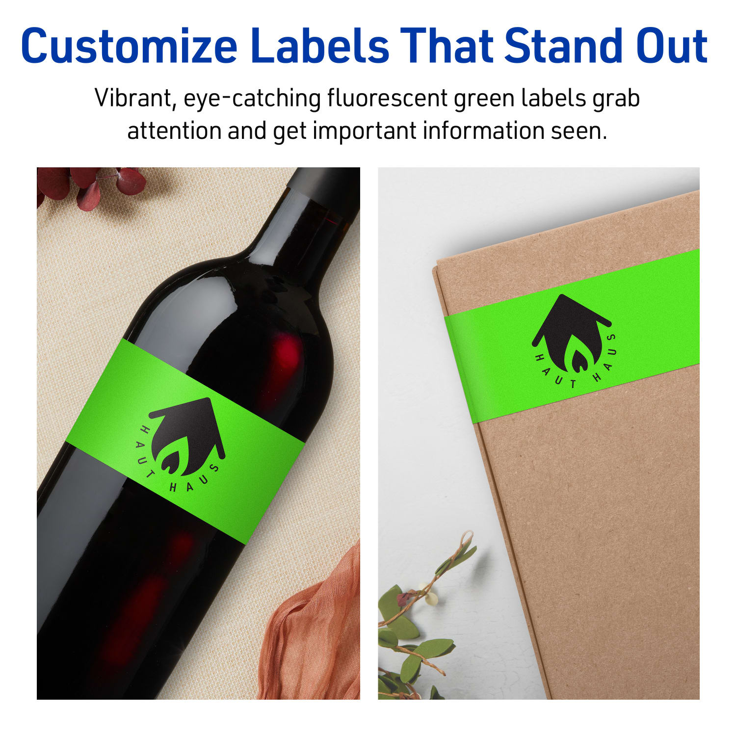 Avery Print-To-The-Edge Labels With Sure Feed Technology, 94244-NGP20, Rectangle, 2-1/4in x 7-3/4in, Matte Neon Green, Pack of 80 - Image 4