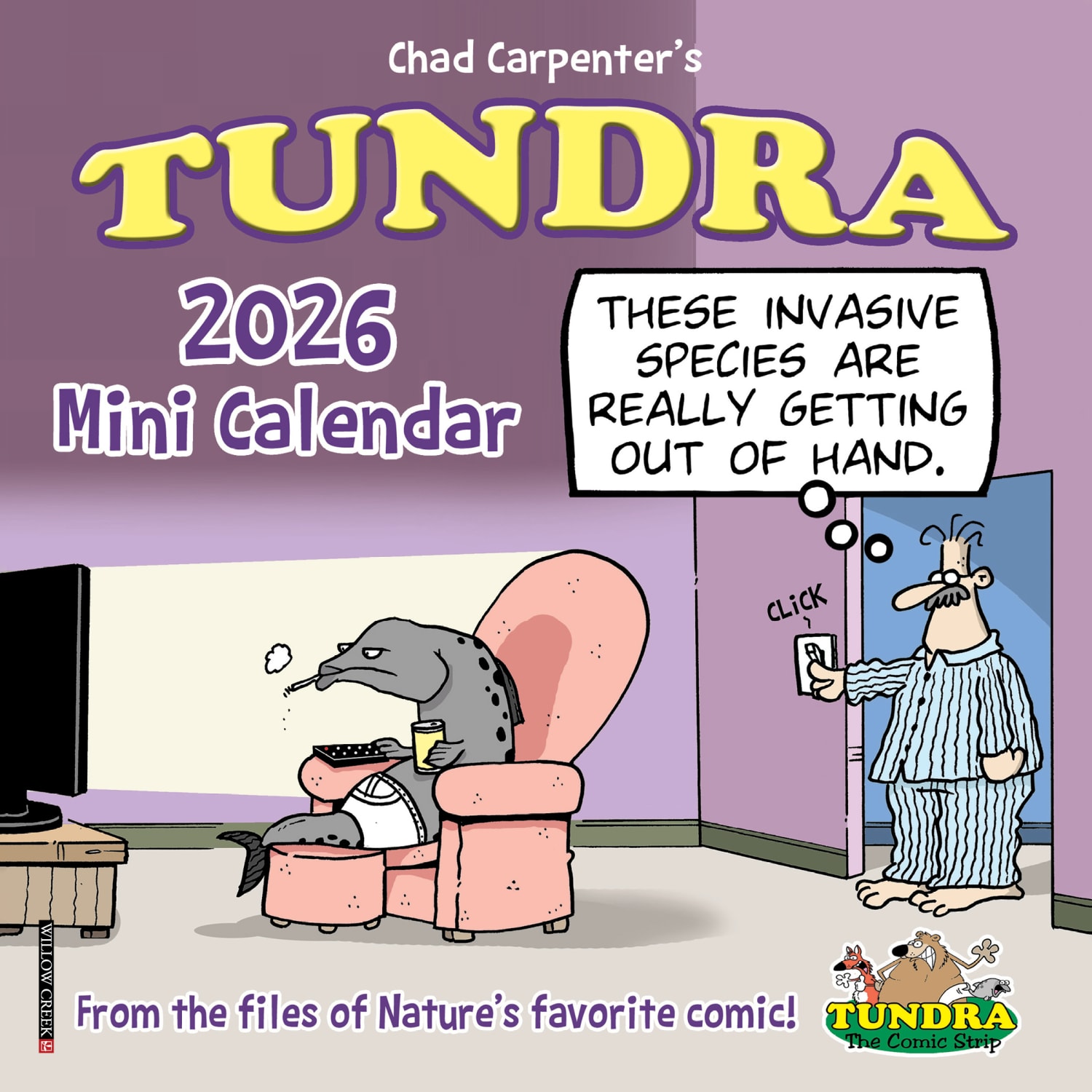 2026 Willow Creek Press Monthly Mini Wall Calendar, 7in x 7in, Tundra, January To December, 53799