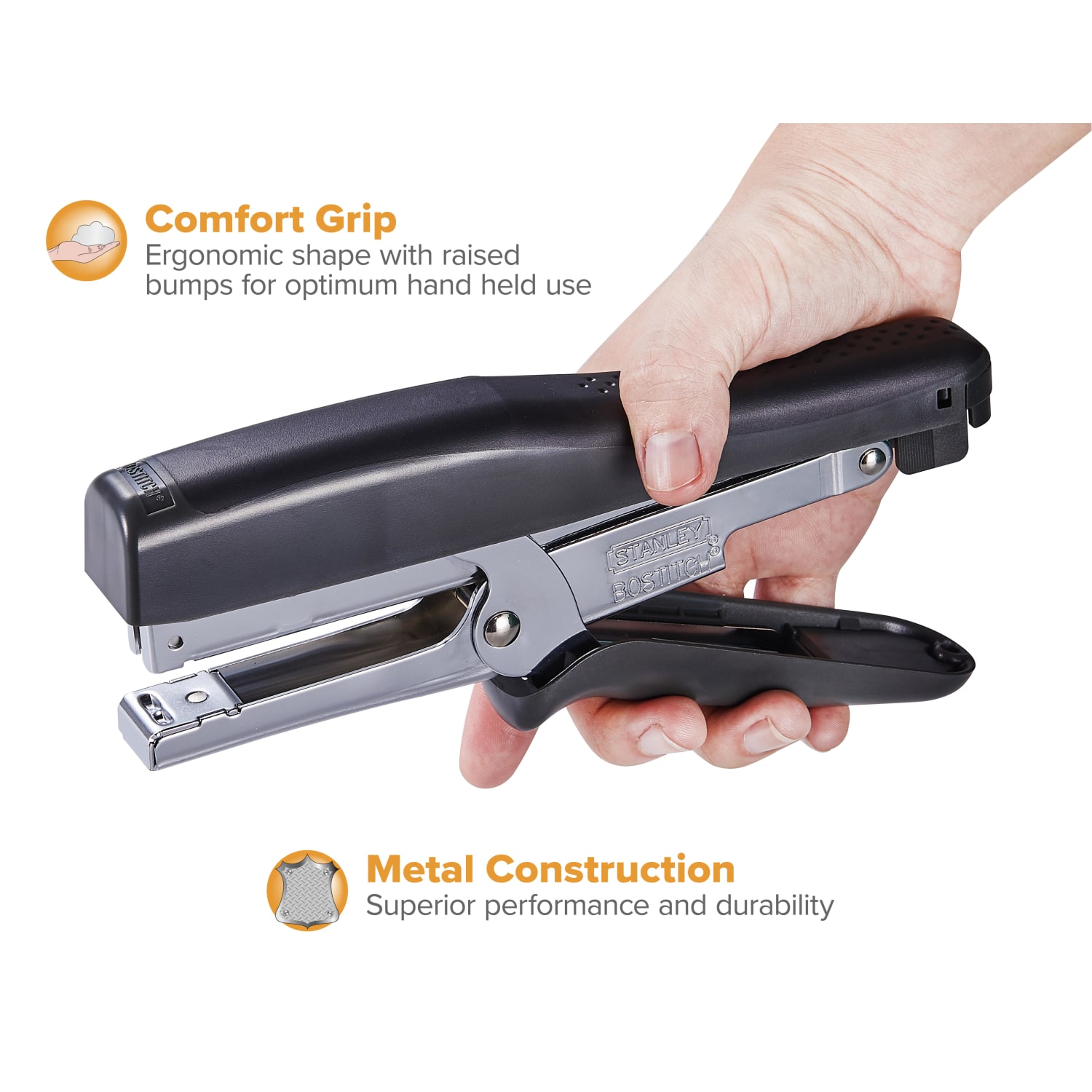 Bostitch B8 PowerCrown Xtreme Duty Plier Stapler, Black/Gray - Image 5
