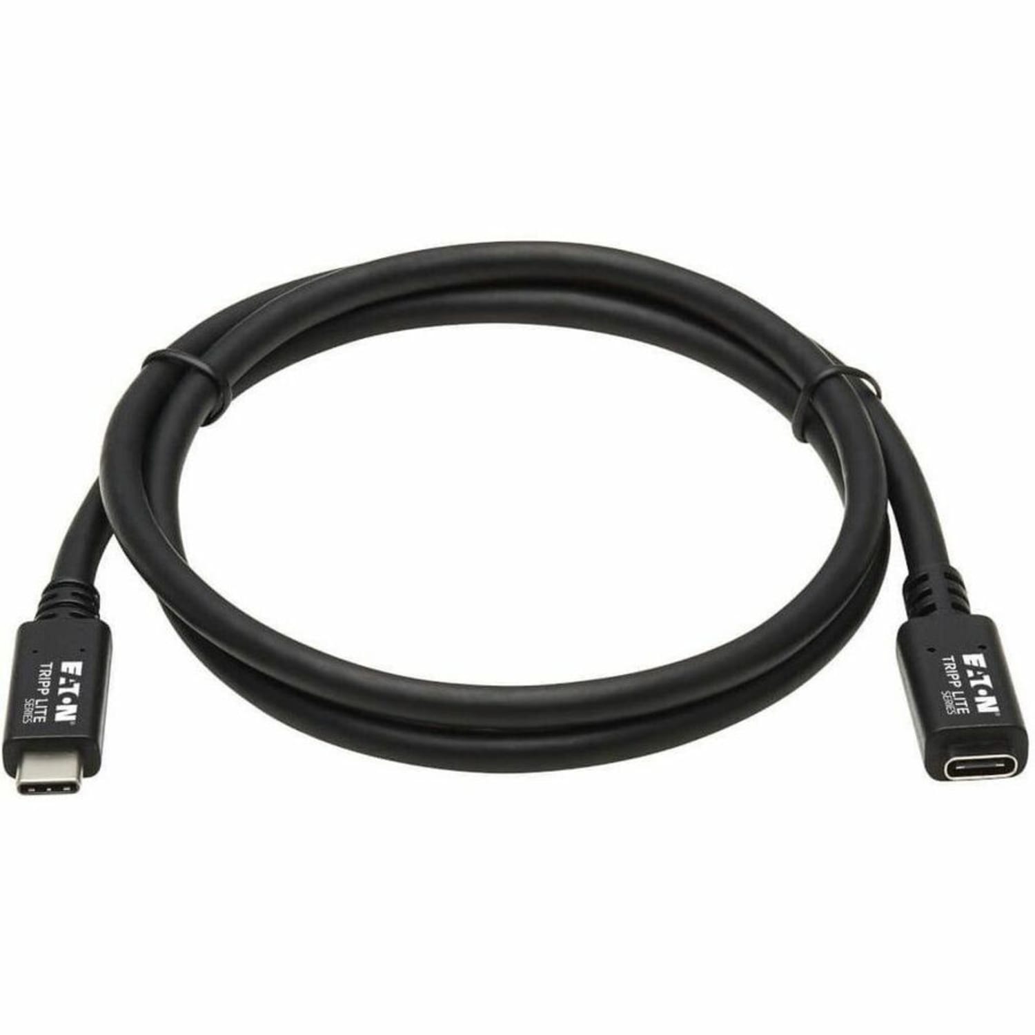 Tripp Lite U421-003 USB-C Extension Cable, M/F, Black, 3 ft. (0.9 m) - 3 ft Thunderbolt 3 Data Transfer Cable  - U421003 - Image 3