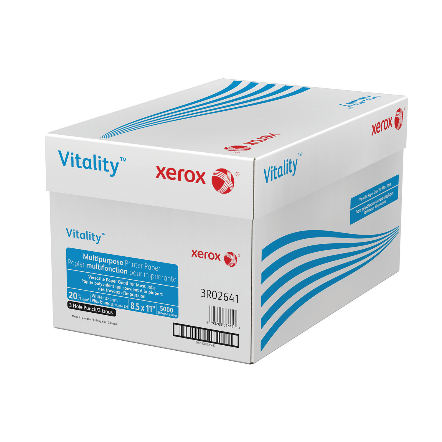 Xerox Vitality 3-Hole Punched Multi-Use Printer & Copy Paper, 10 Reams, White, Letter Size, 5000 Sheets Per Case, 20 Lb, 92 Brightness - 3R2641 - Image 5