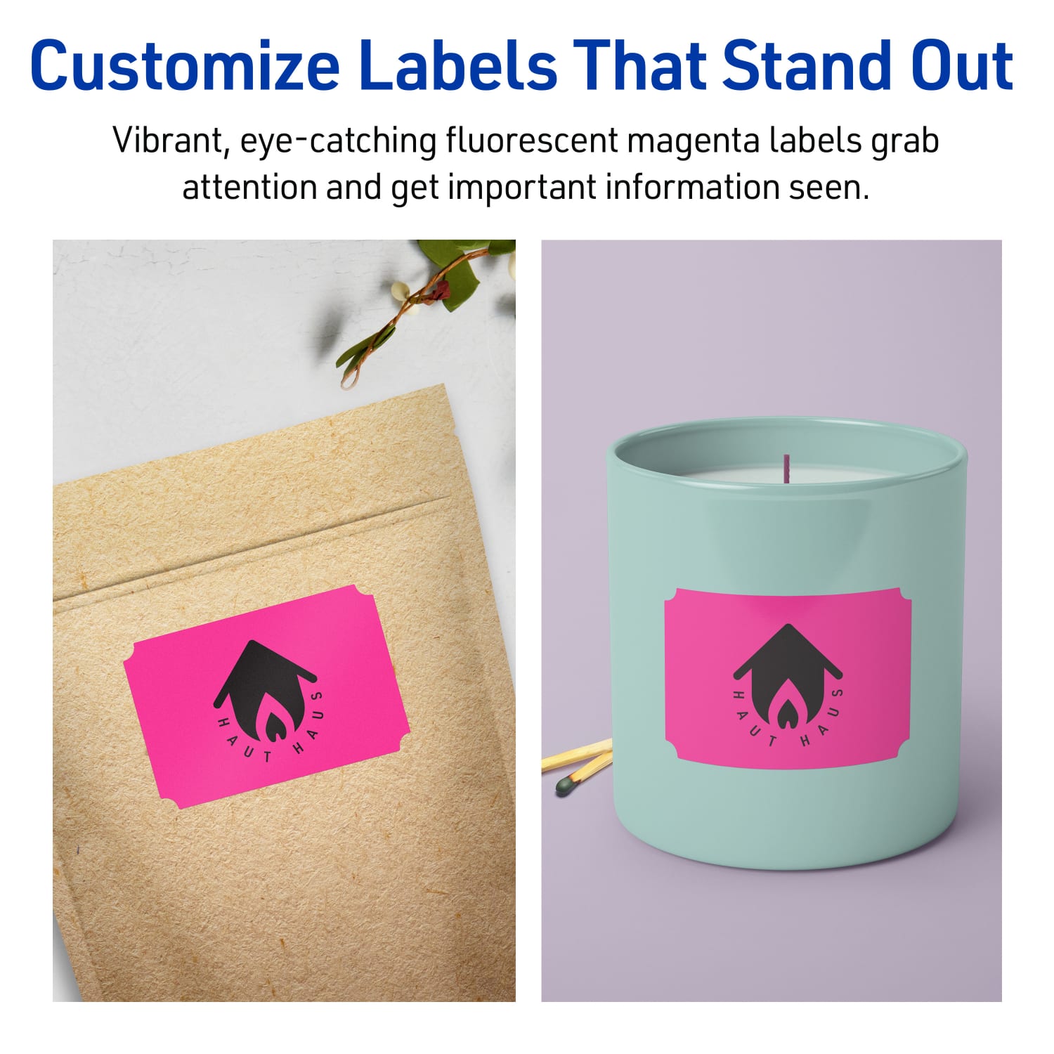 Avery Print-To-The-Edge Labels With Sure Feed Technology, 94267-NMP40, Rectangle Scalloped, 2in x 3in, Matte Neon Magenta, Pack of 320 - Image 4