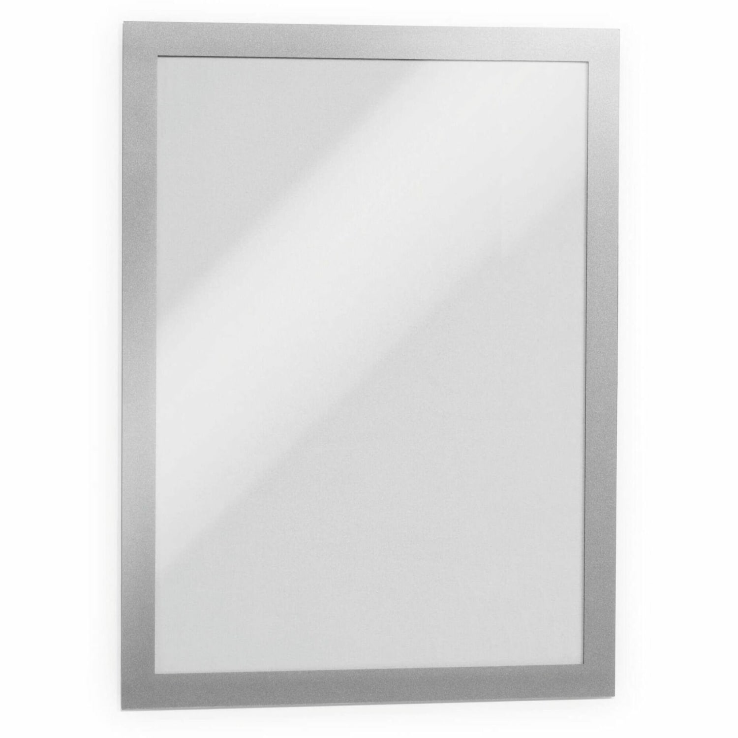DURABLE DURAFRAME Self-Adhesive Magnetic Letter Sign Holder - Horizontal or Vertical, 9.5inx12in Frame Size - Holds 8.5inx11in Insert, 2 -Pack, Silver
