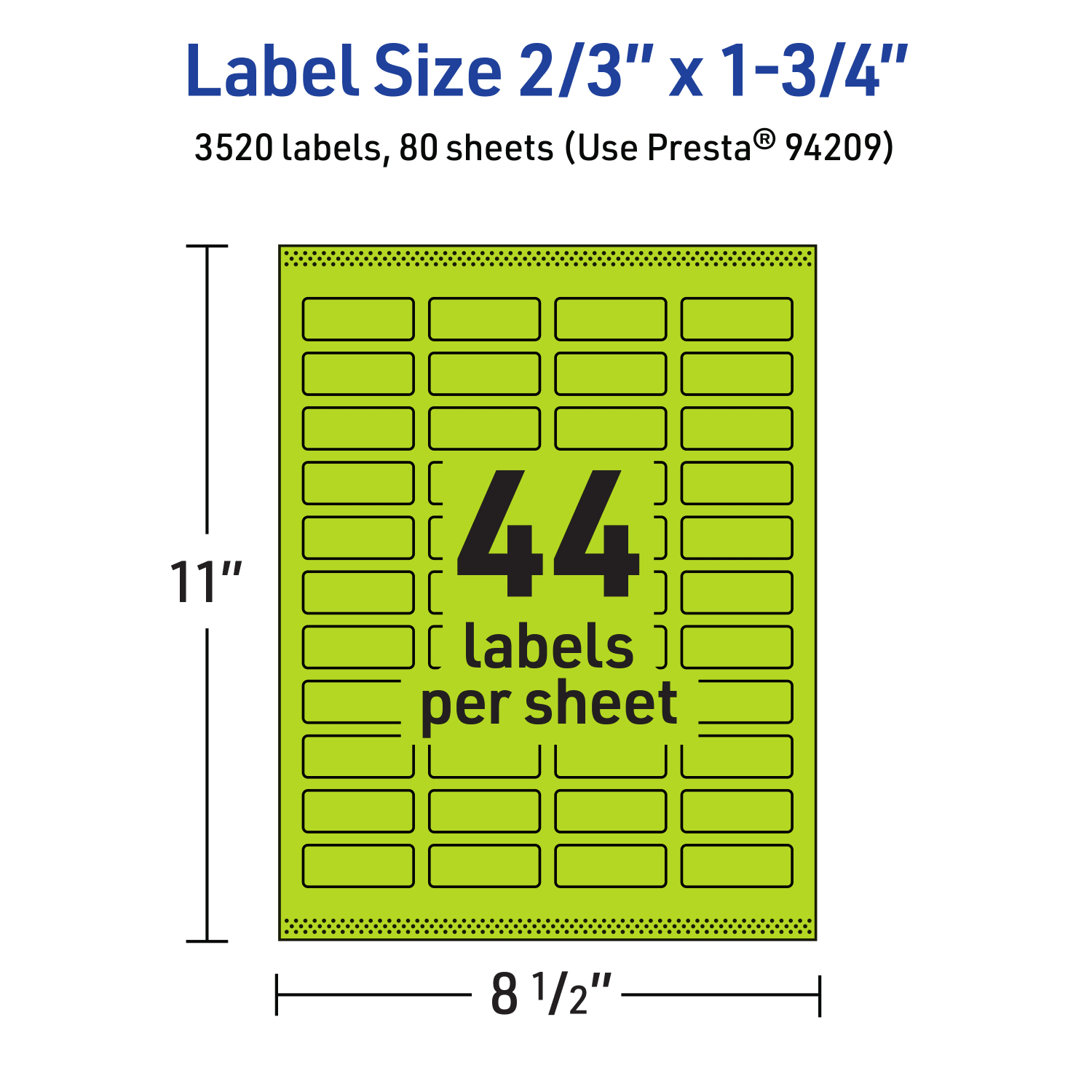 Avery Print-To-The-Edge Labels With Sure Feed Technology And Easy Peel, 94209-BGP80, Rectangle, 2/3in x 1-3/4in, Matte Bright Green, Pack of 3520 - Image 6