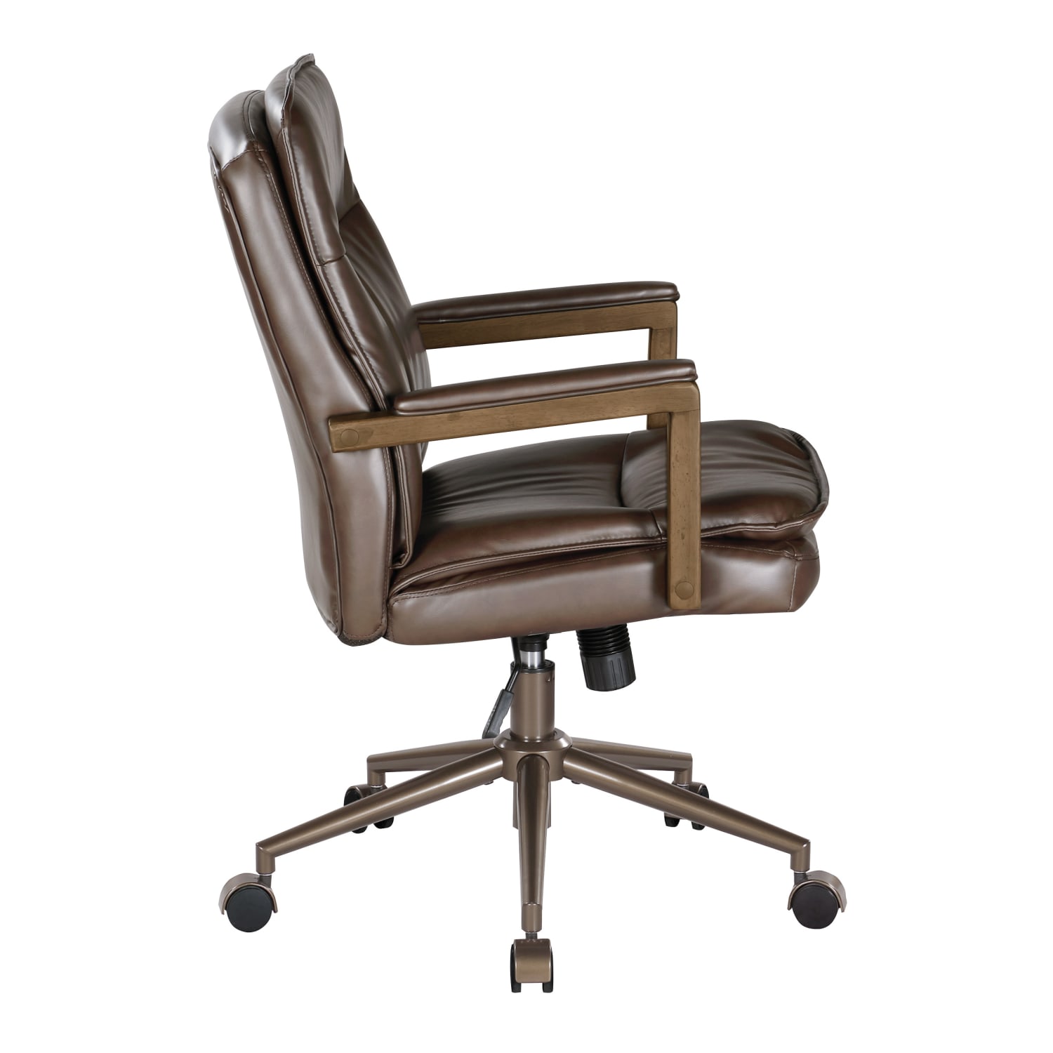 Office Star Woodlands Faux Leather High Back Executive Office Chair Chocolate PopularChairscom
