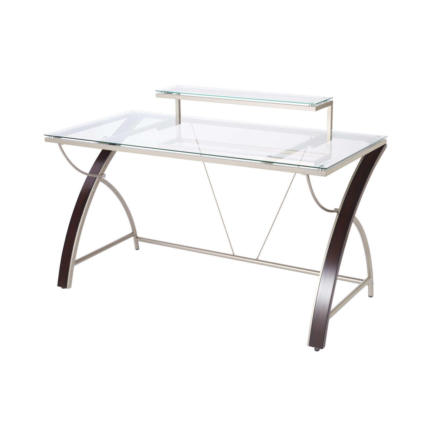 Realspace Axley 55inW Glass Computer Desk, Cherry/Silver - Image 3