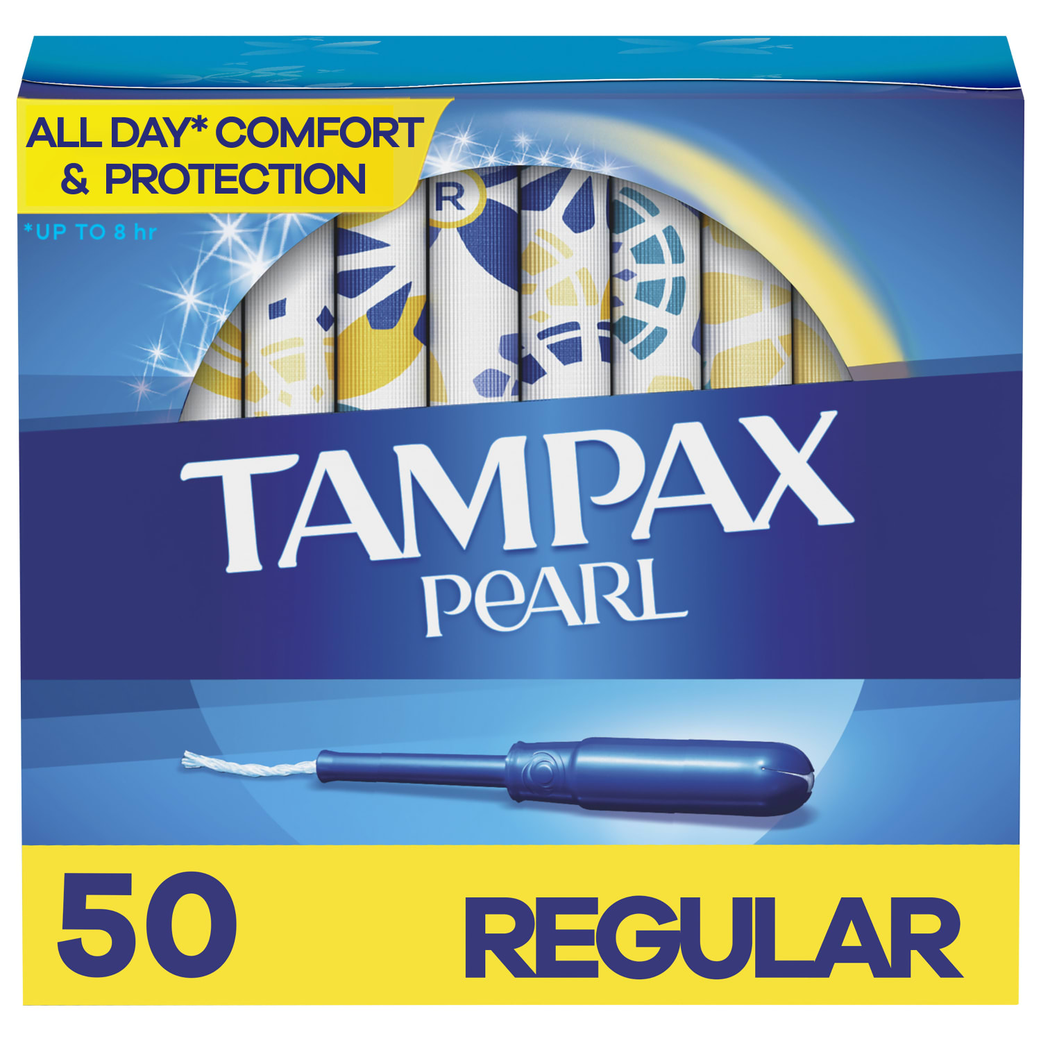 Tampax Pearl Tampons With LeakGuard Braid, Regular Absorbency, Unscented, 50 Tampons Per Box, Case Of 8 Boxes - Image 3