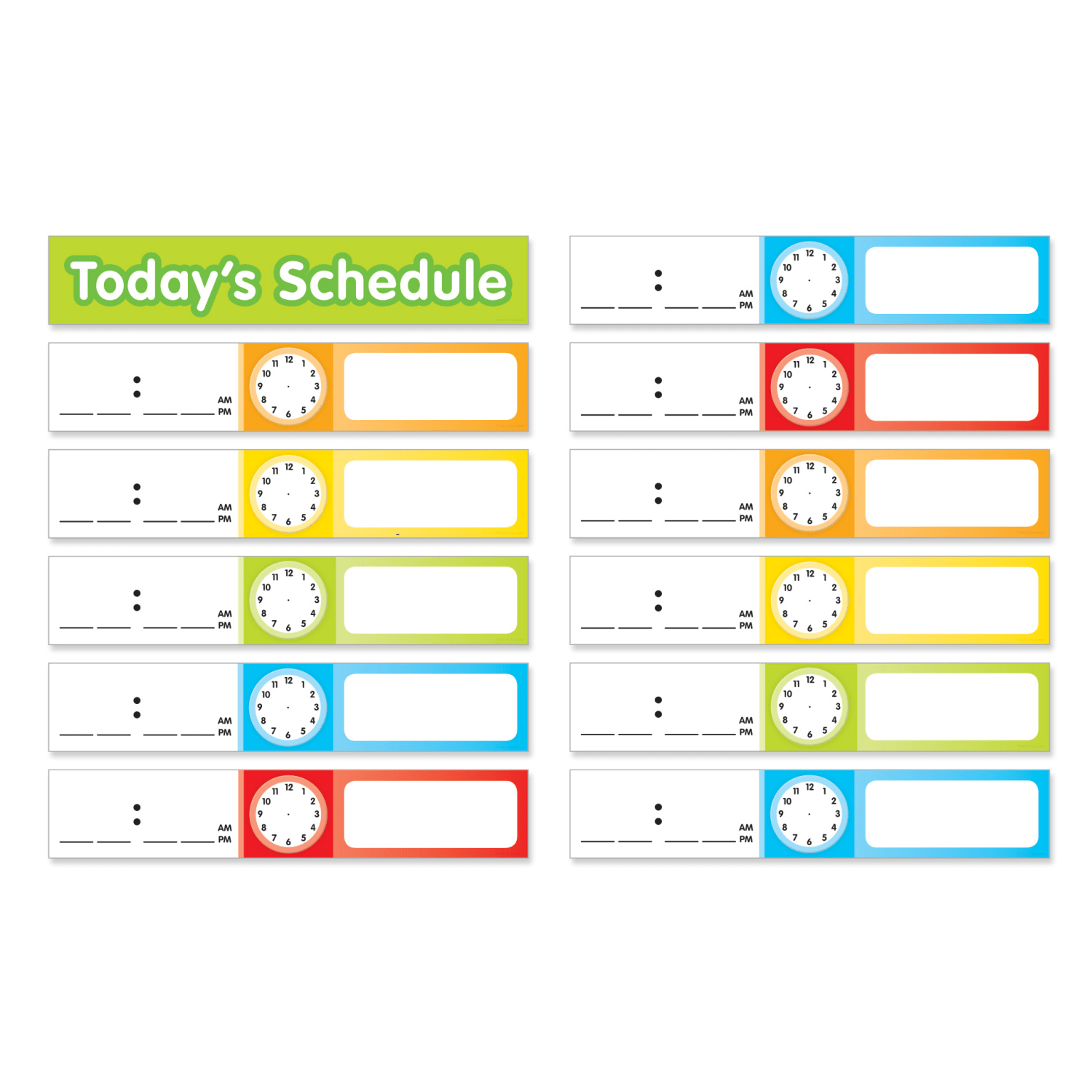 Scholastic Teacher Resources Schedule Cards, Pocket Chart Add-Ons, 2in x 10-3/4in, Assorted Colors, 24 Cards Per Pack, Set Of 3 Packs - Image 3