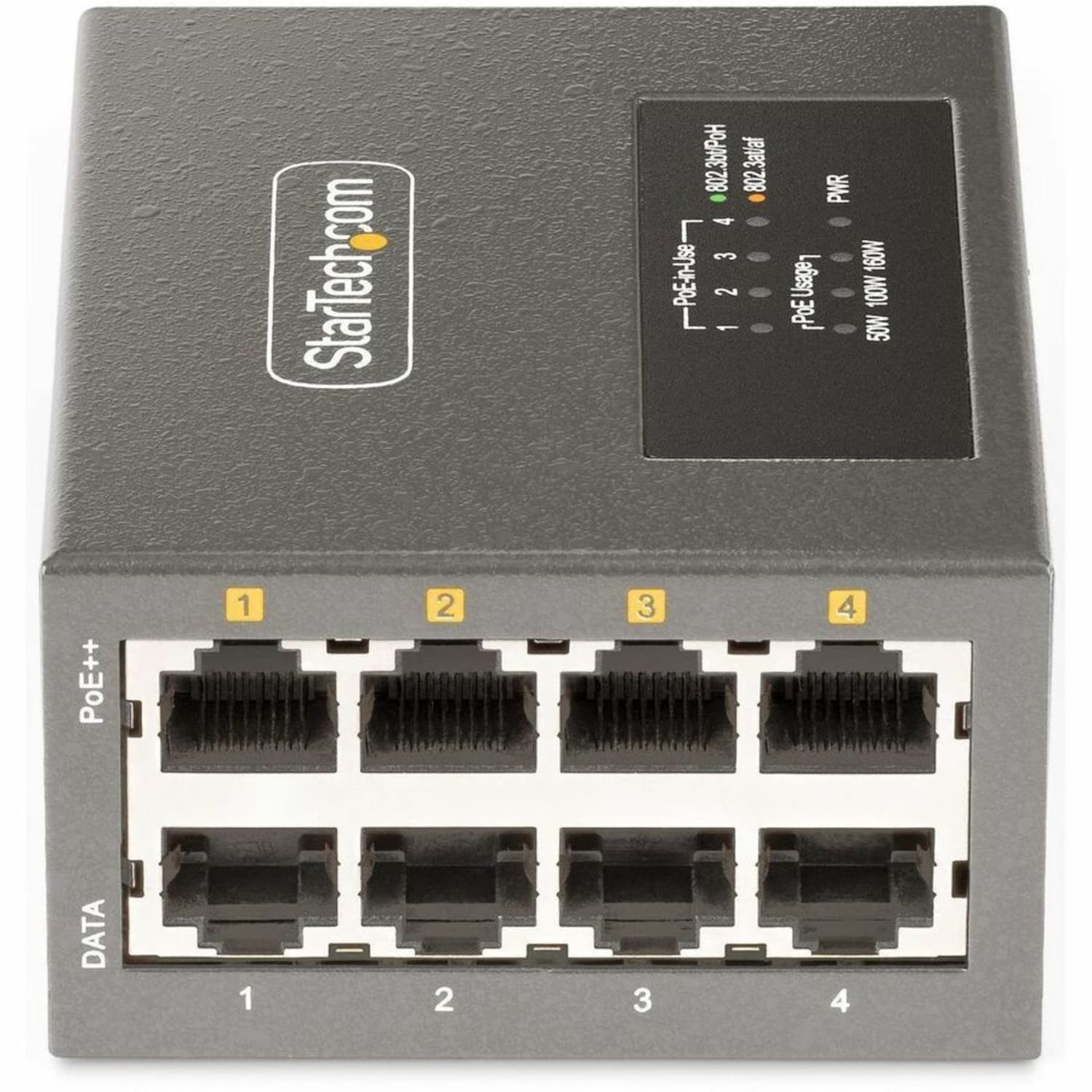 StarTech.com 4-Port Multi-Gigabit PoE++ Injector, 5/2.5/1G Ethernet (NBASE-T), PoE/PoE+/PoE++ (802.3af/802.3at/802.3bt), 160W Power Budget - Image 4
